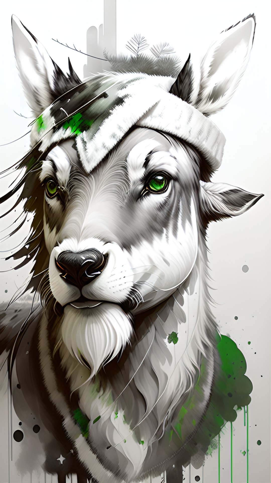 older reindeer, black green grey preview