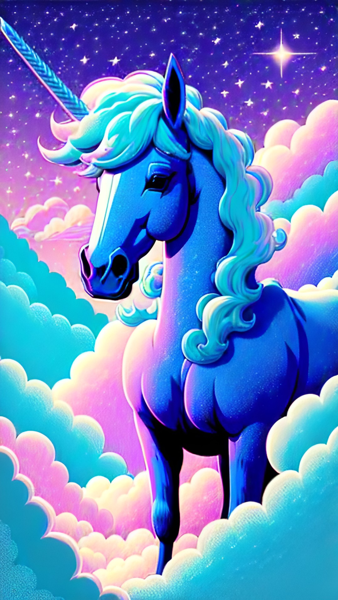 blue alicorn in cotton candy field preview