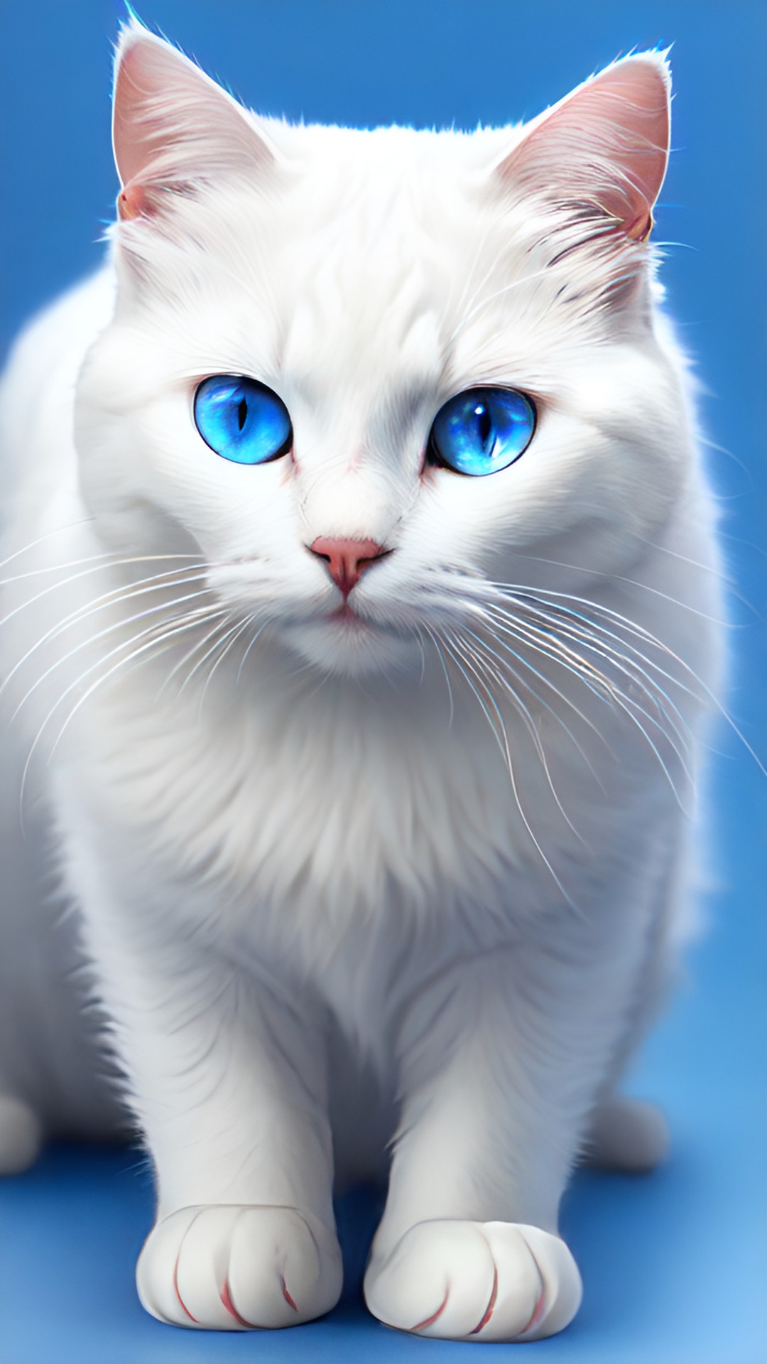 hola - gato blanco con ojos azules 12k preview