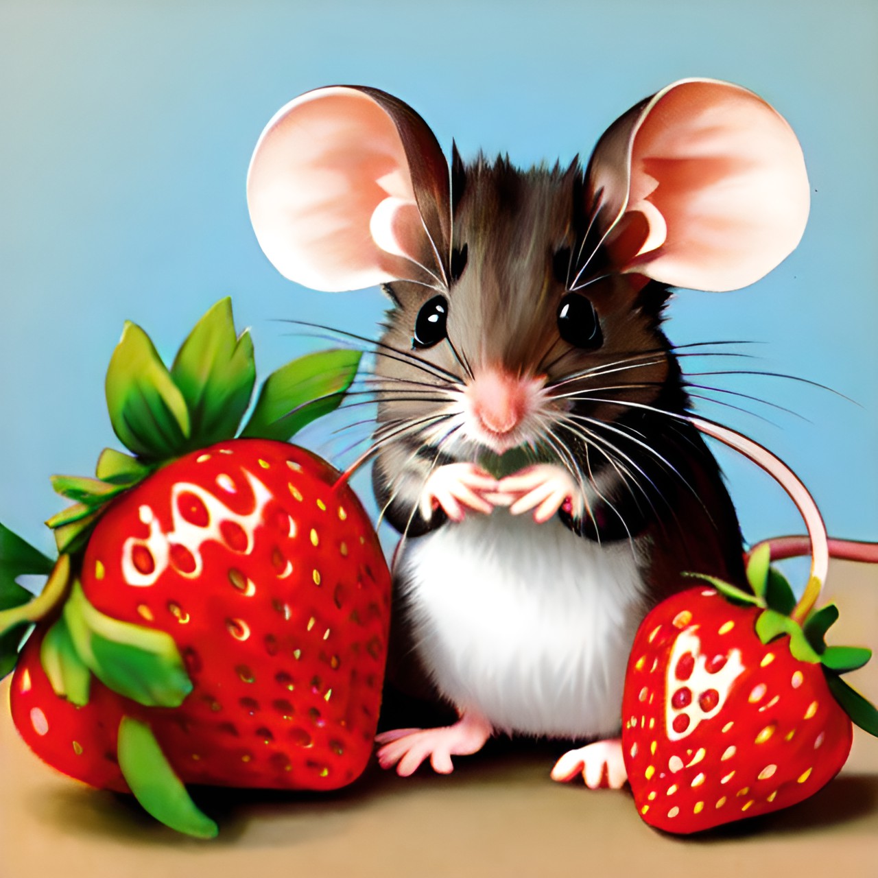 mouse with strawberries preview