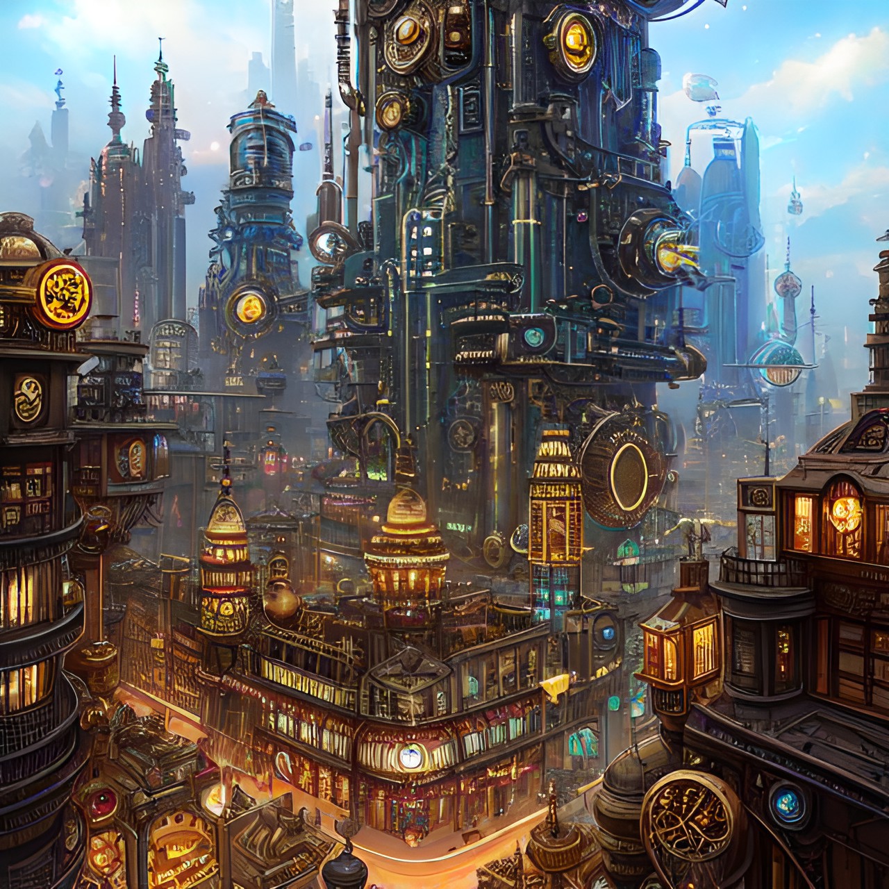 Steampunk City - futuristic steampunk city preview