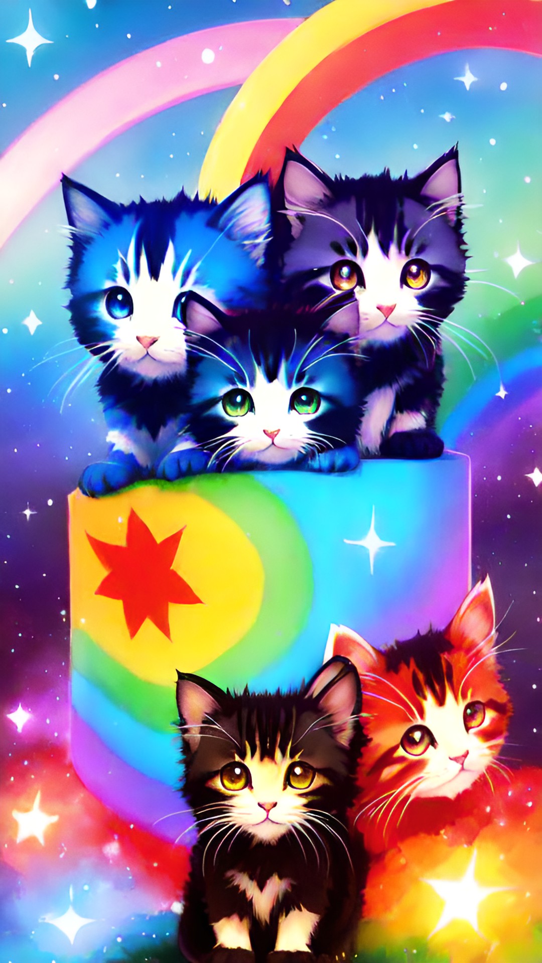 rainbow kittens with magical power $10 adorable preview