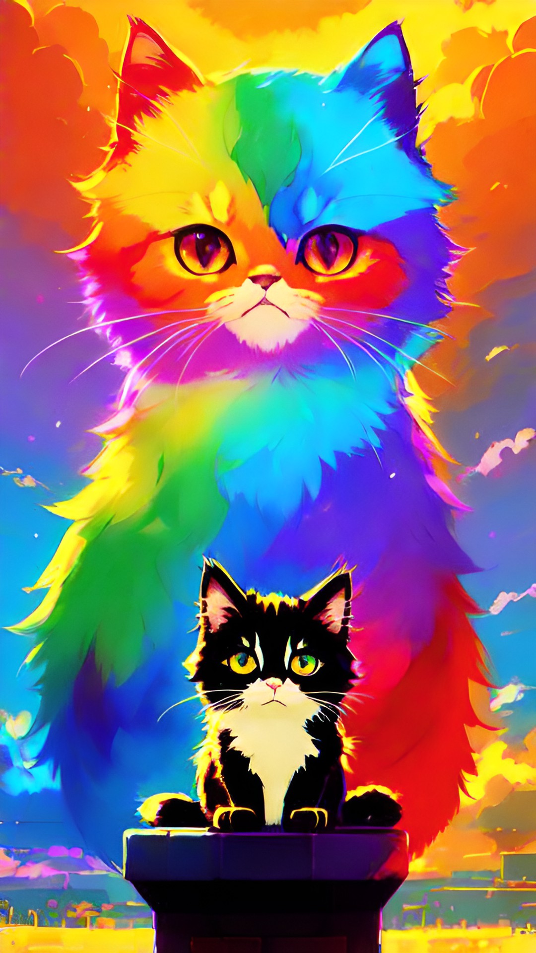 a rainbow kitten with magical powers preview