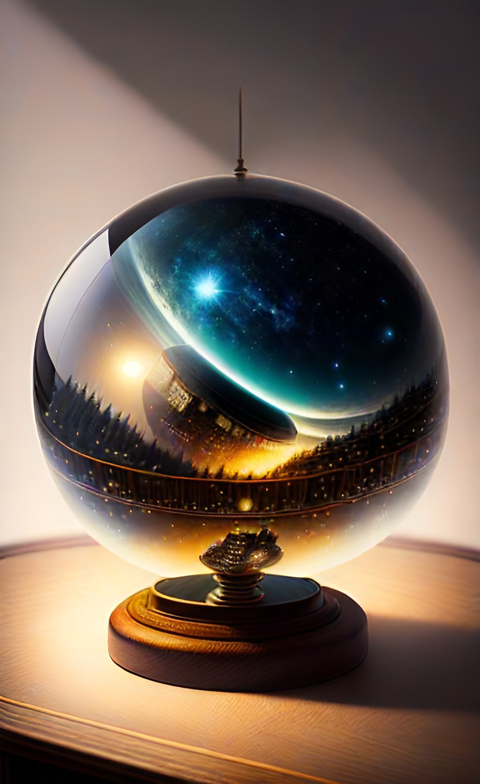 Universe in a Shelf - universe inside a litte globe, in a shelf preview