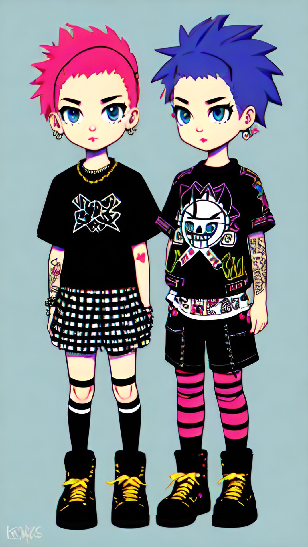 punk twins in the style of kaws preview