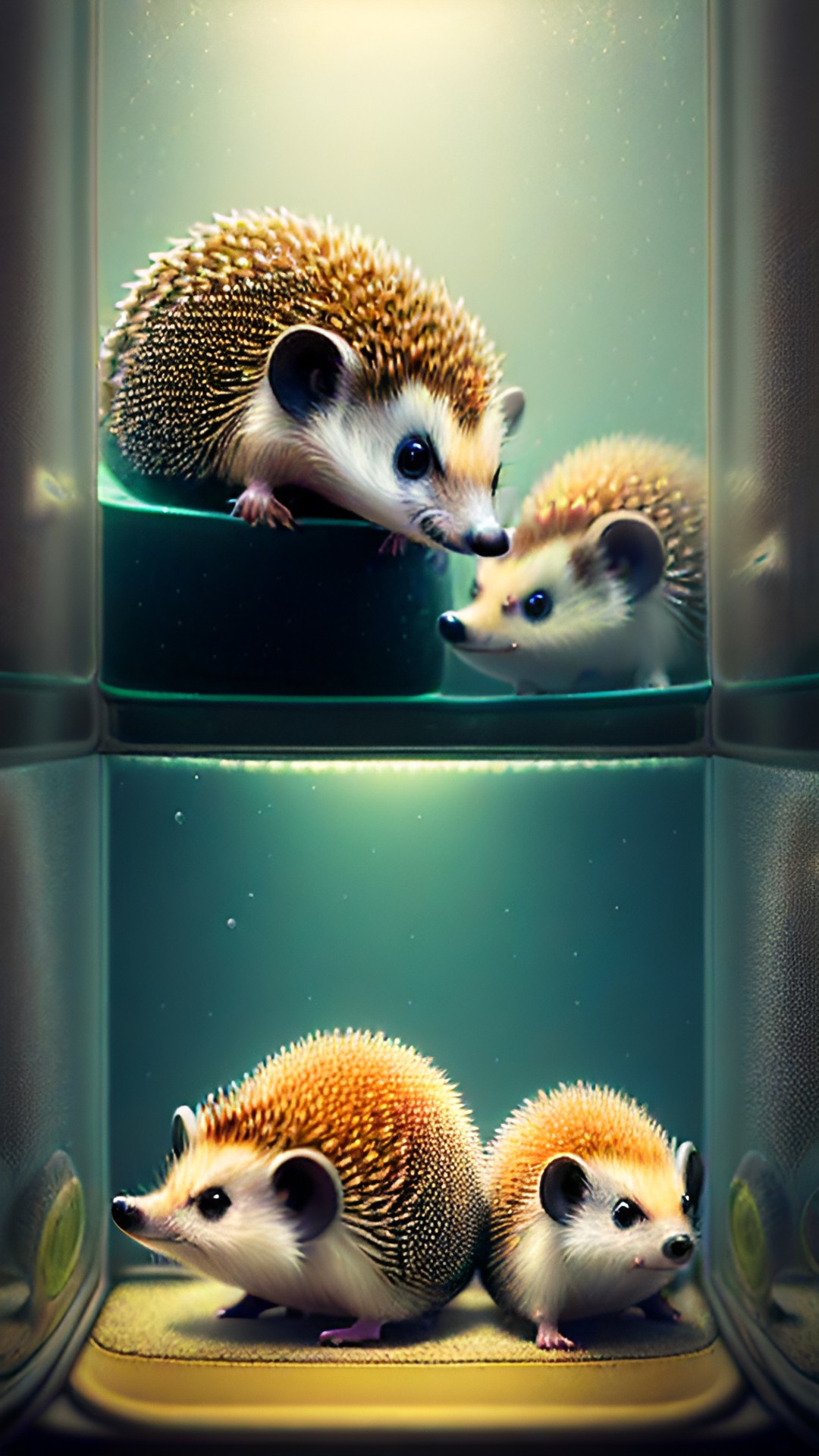 hedgehogs in the aquarium preview