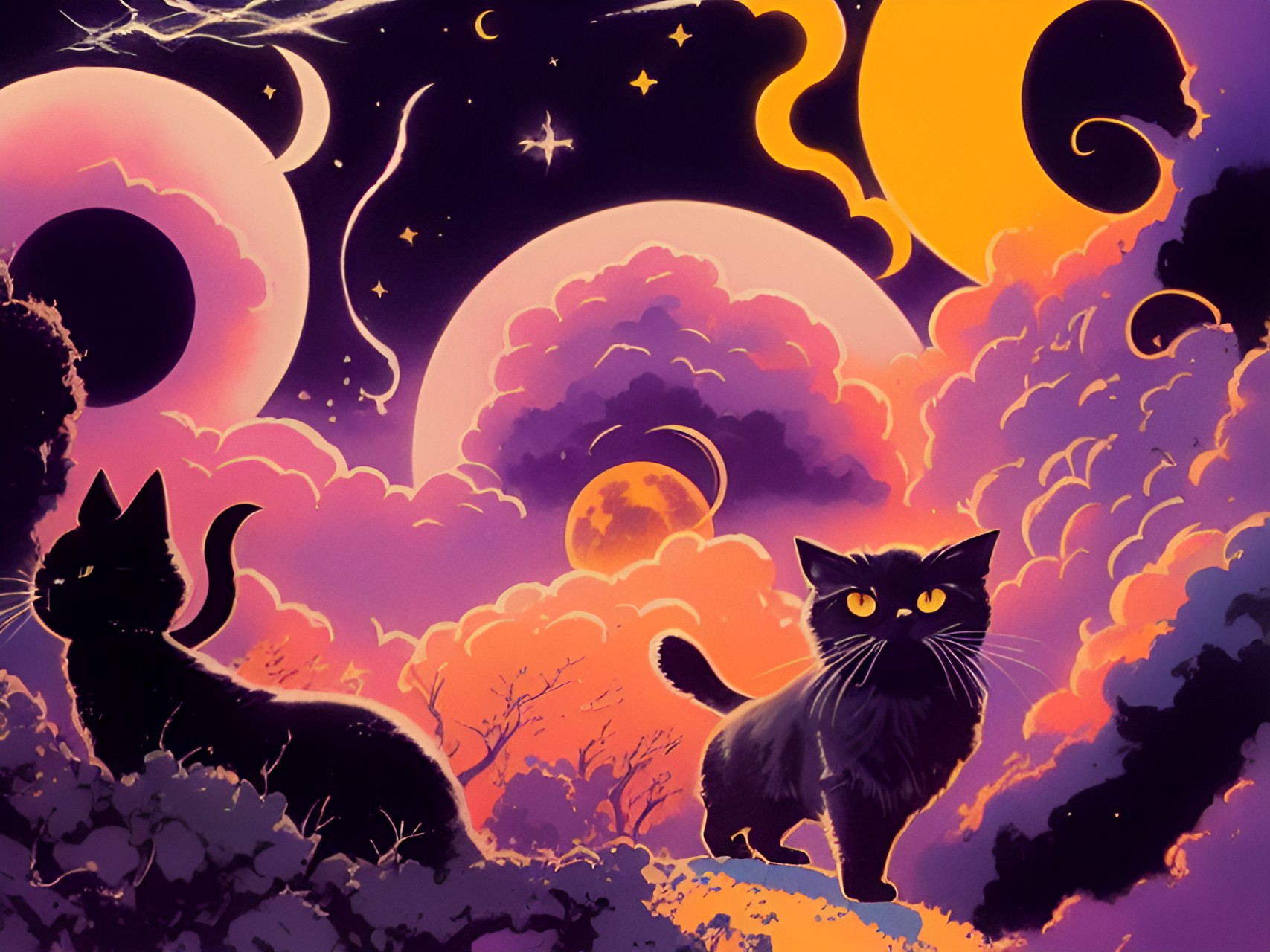 we're in charge now - black cat, wispy, moonlight, sparkles preview