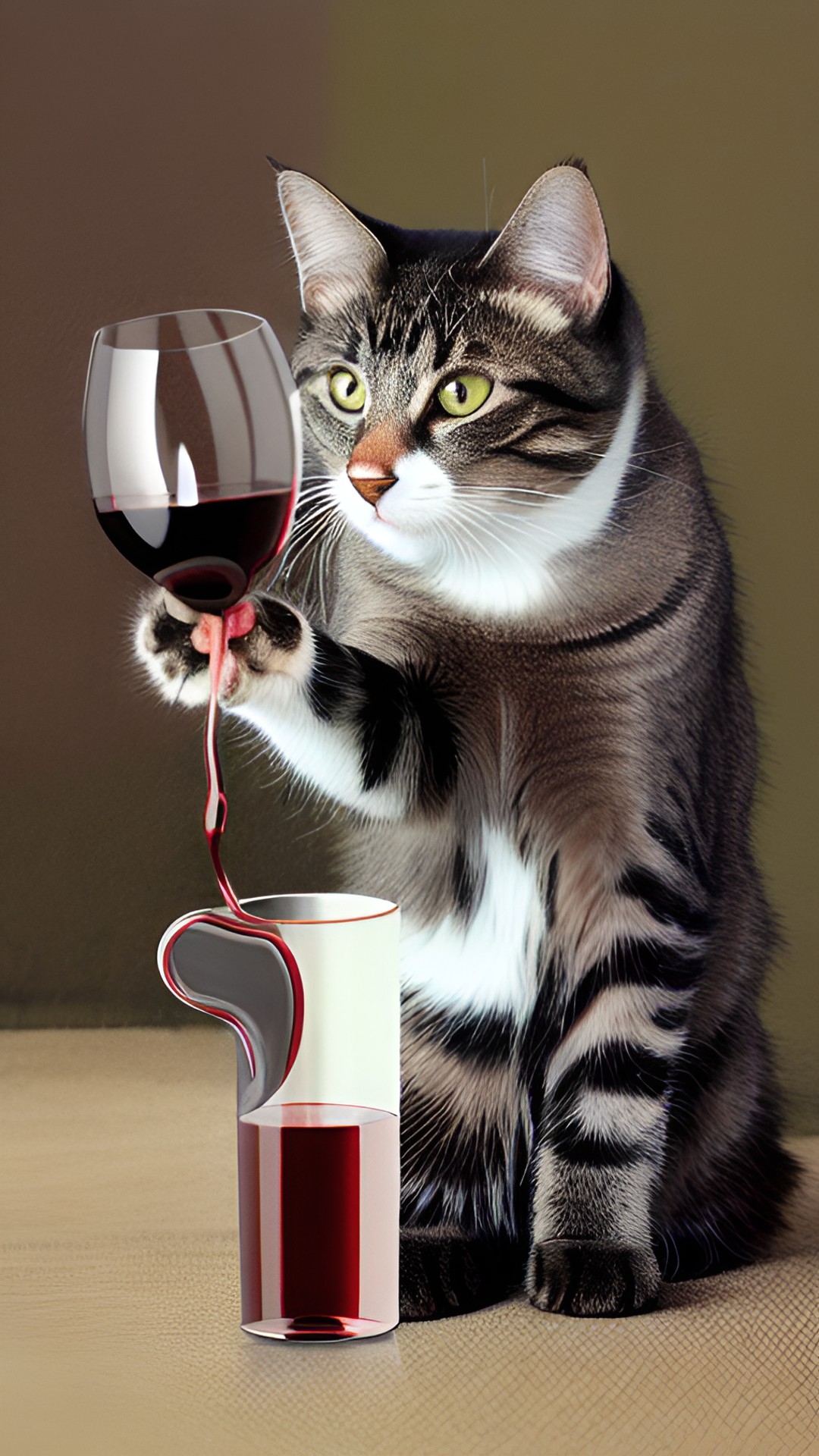 a cat drinks wine preview