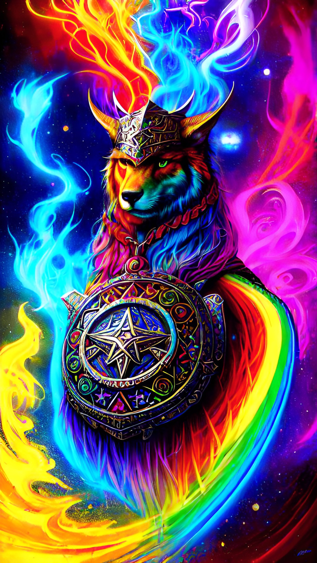 Medieval - thor’s hammer, rainbow, lisa frank style, colorful, neon, medieval, hobbit preview