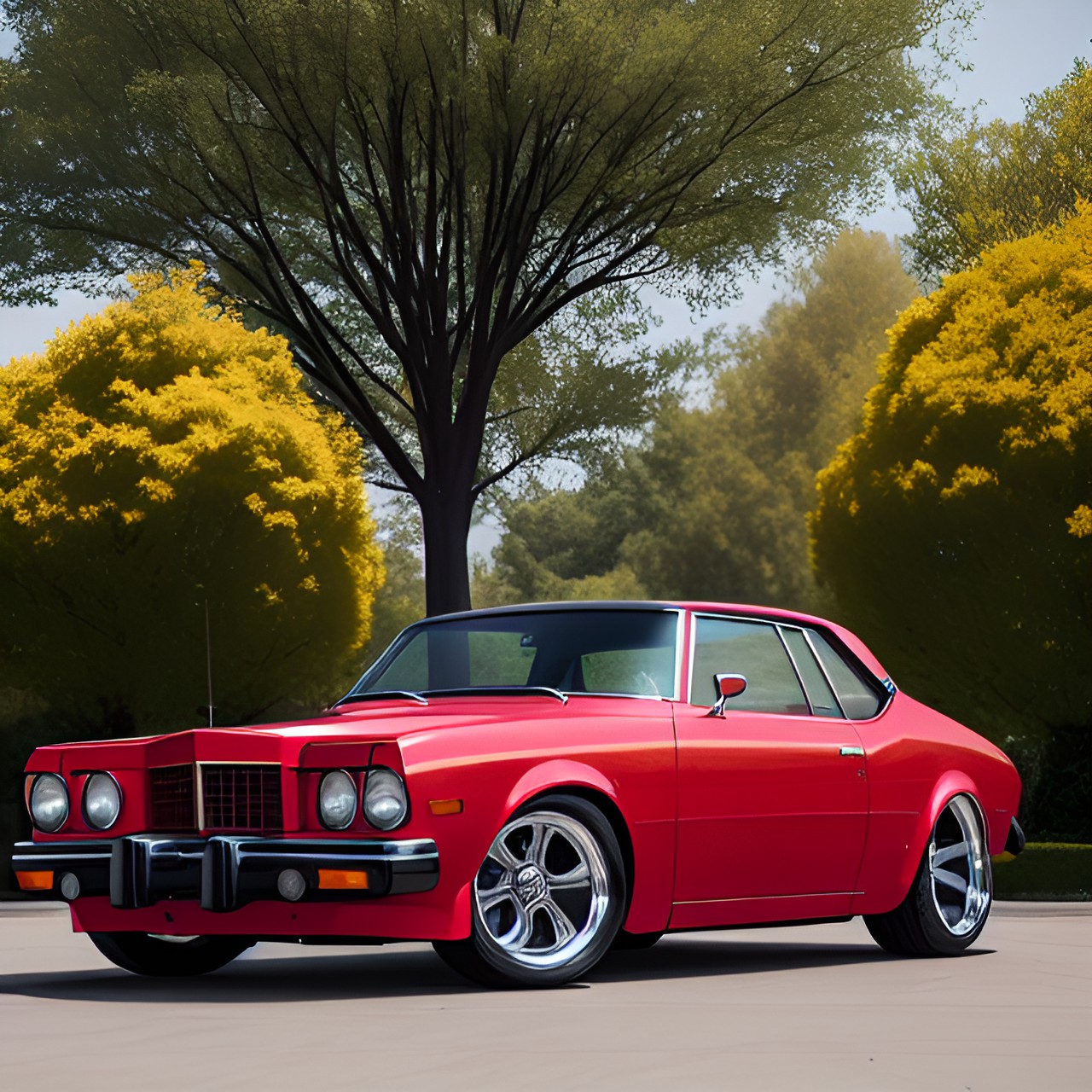 1975 president sports coupe car lifted on small rims preview