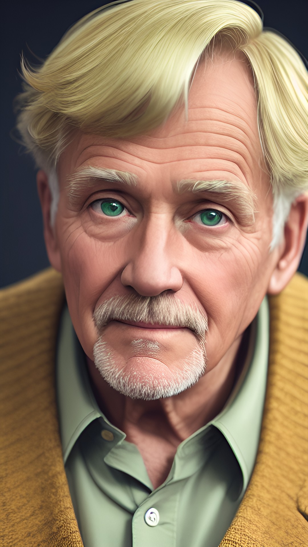 an old man with blonde hair and green eyes preview