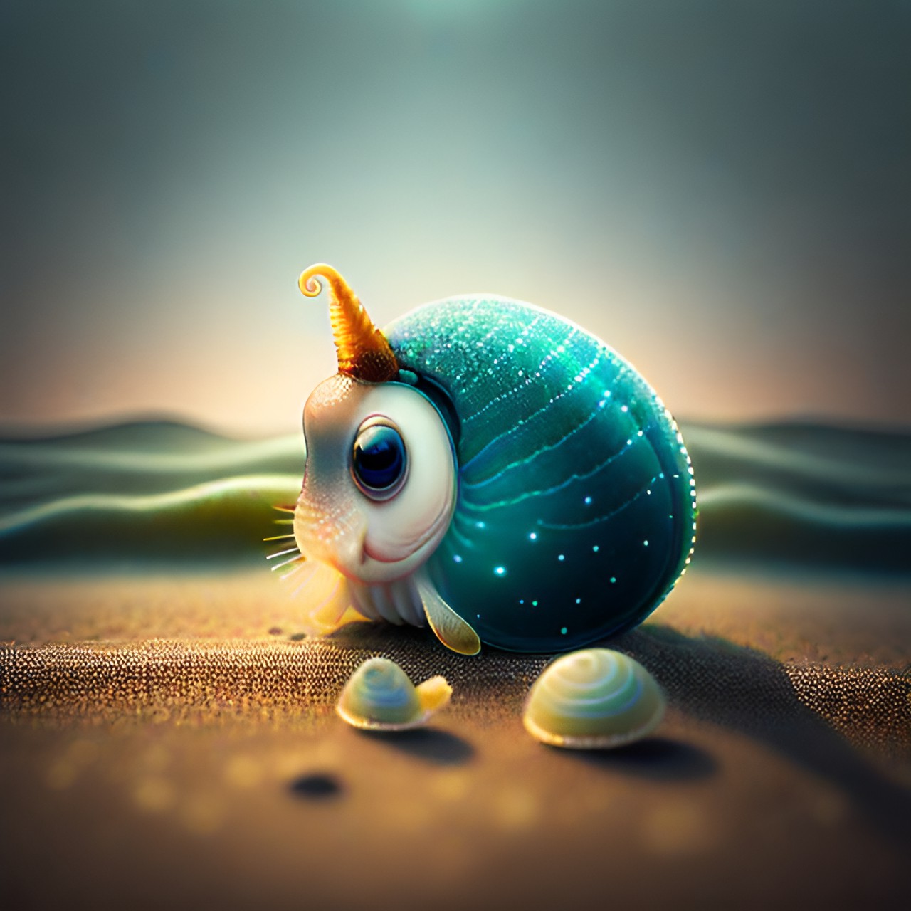 Walrus Snail - cute snail under the sea preview