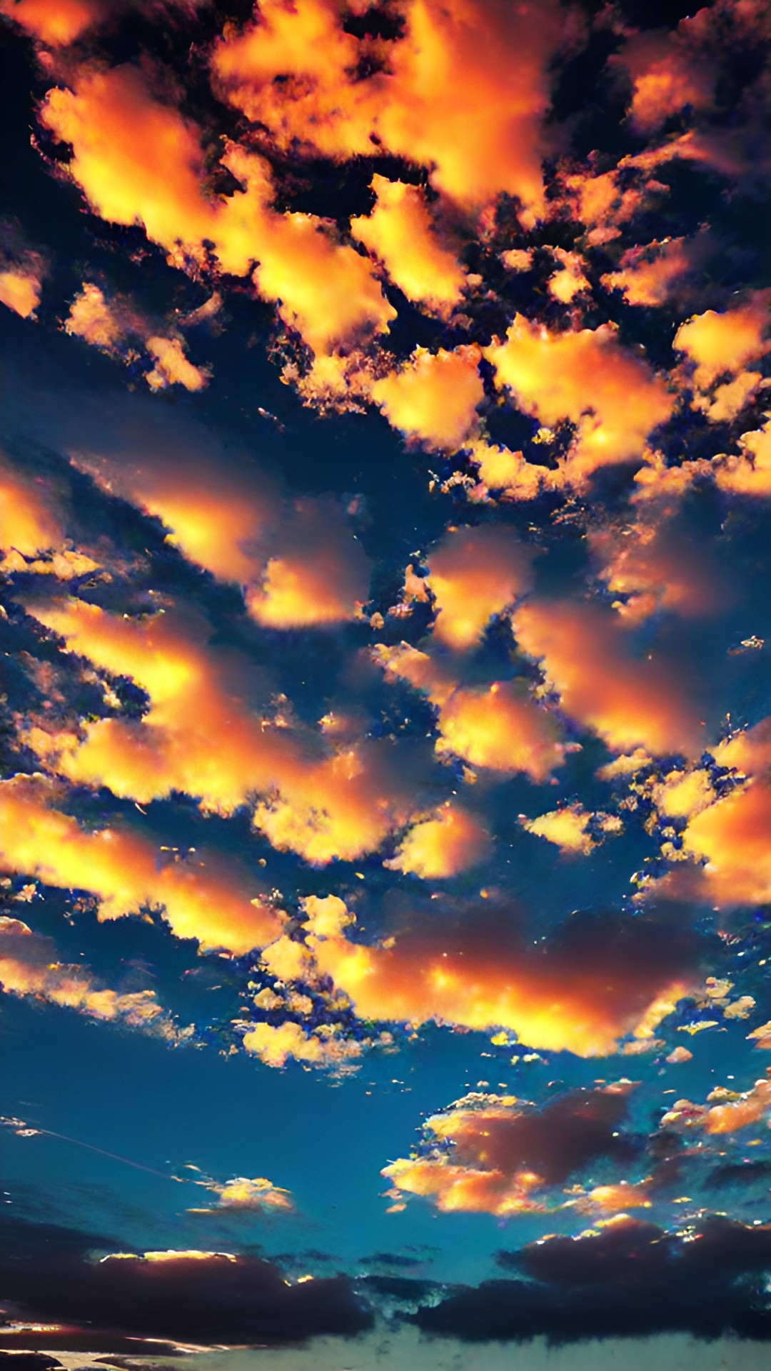 puffy clouds, night sky preview