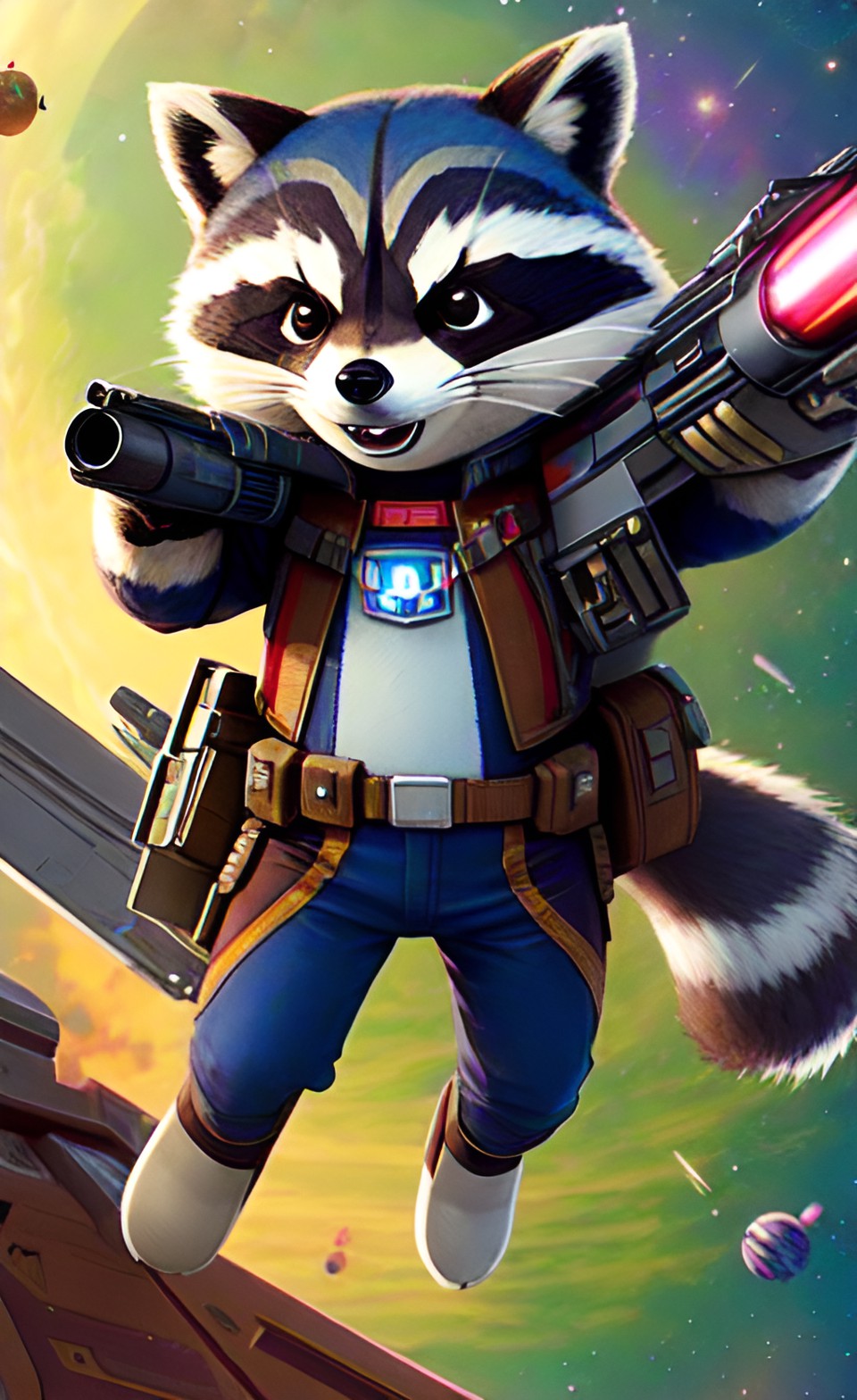 Not All Galactic Raccoons with Space Guns are Rocket. - rocket the raccoon from guardians of the galaxy, with an enormous complex space gun preview