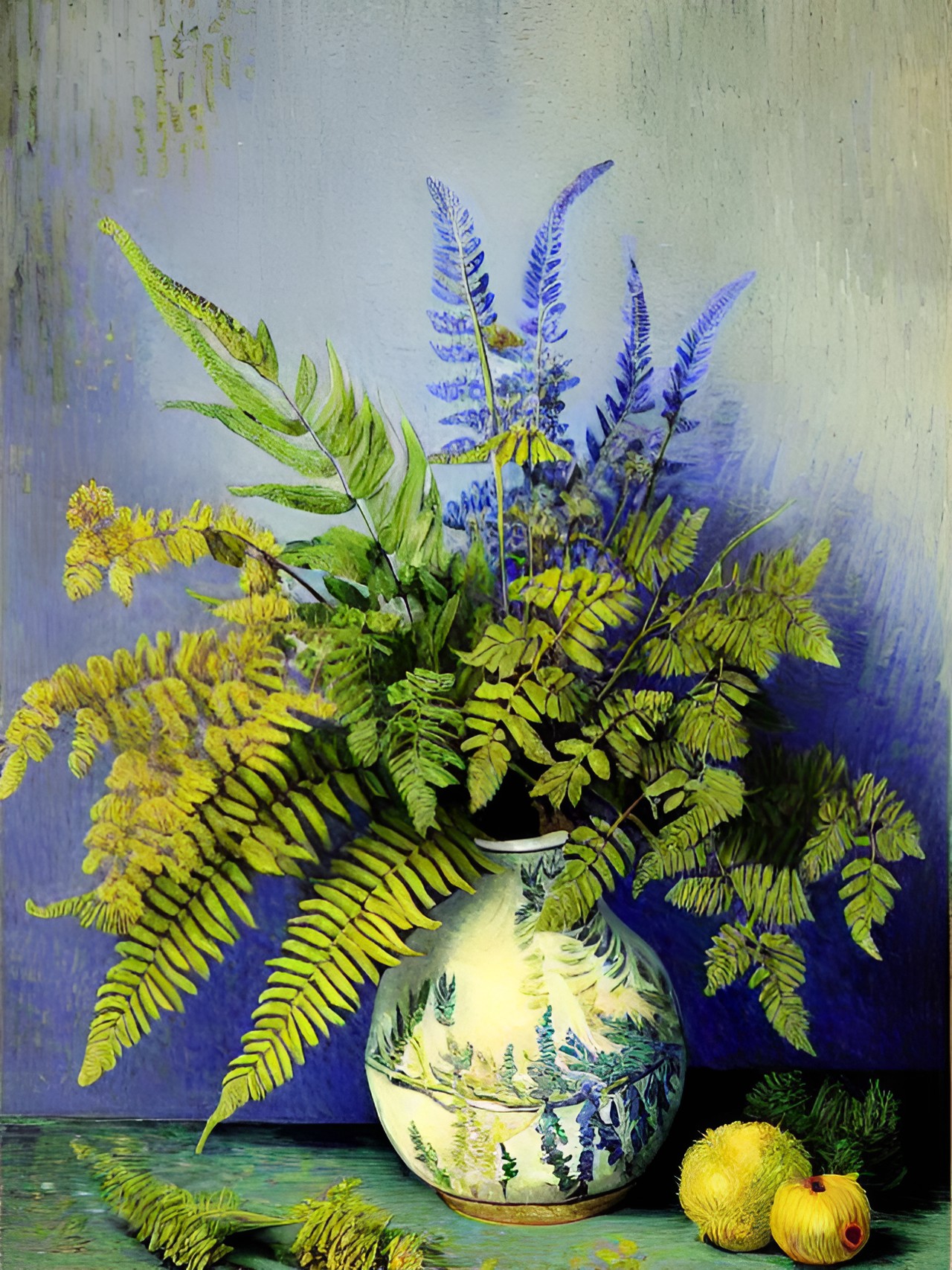 van gogh still life with wild ferns preview