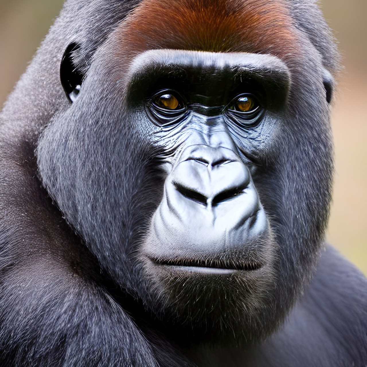 portrait of a gorilla with black background preview