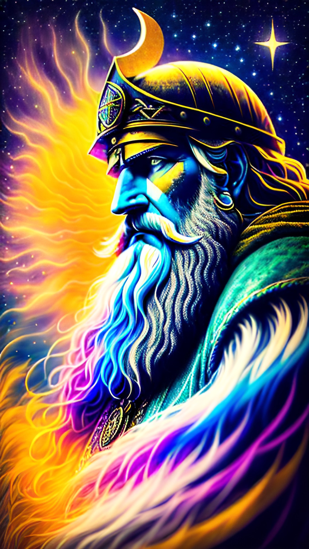 Wisdom of Odin - odin, viking god of poetry, wisdom, lisa frank style preview