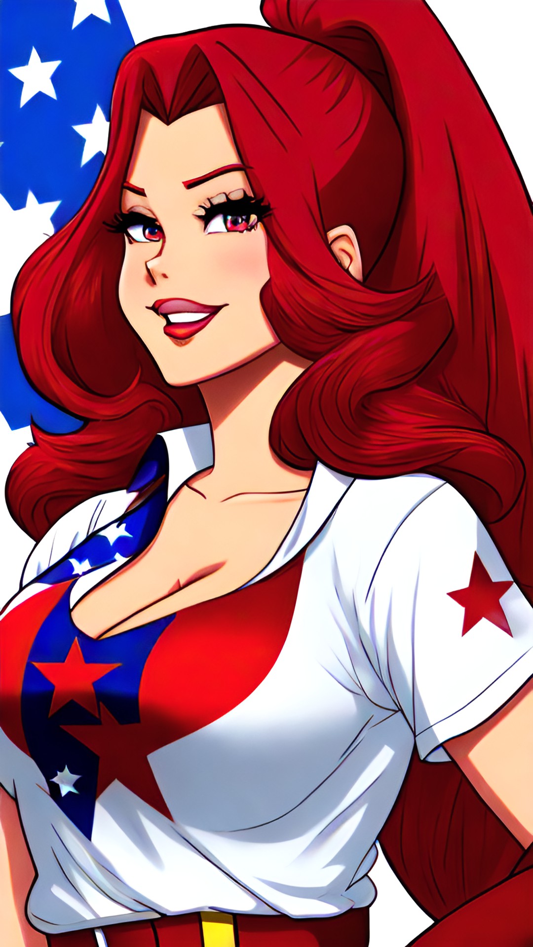 jessica rabbit with a usa tshirt style:anime-v2 preview