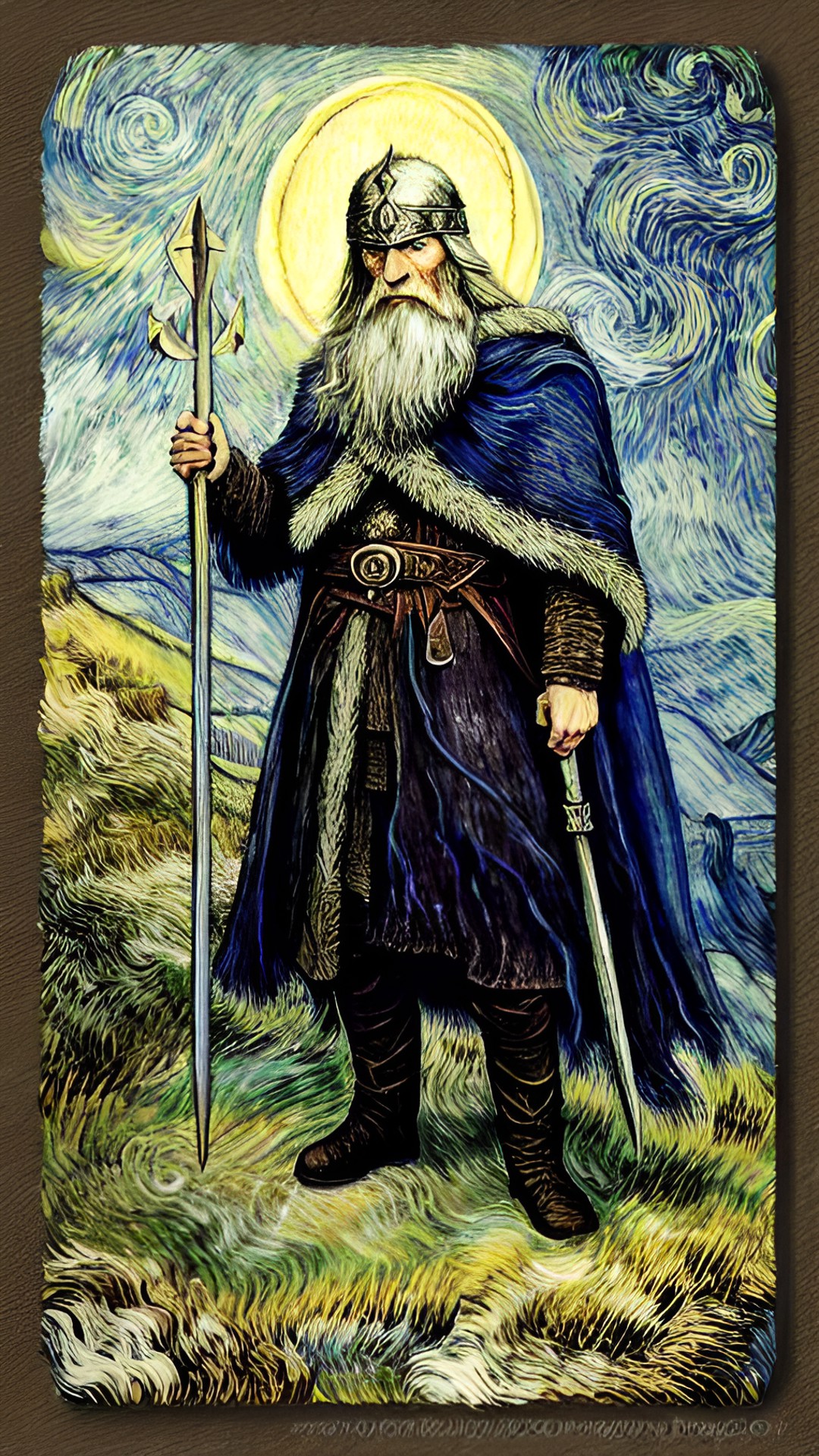 odin illustration by tolkien and van gogh and romanticism $self$ preview