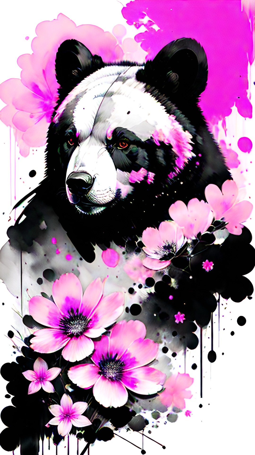 Bear in Pink - bear with pink flowers. preview