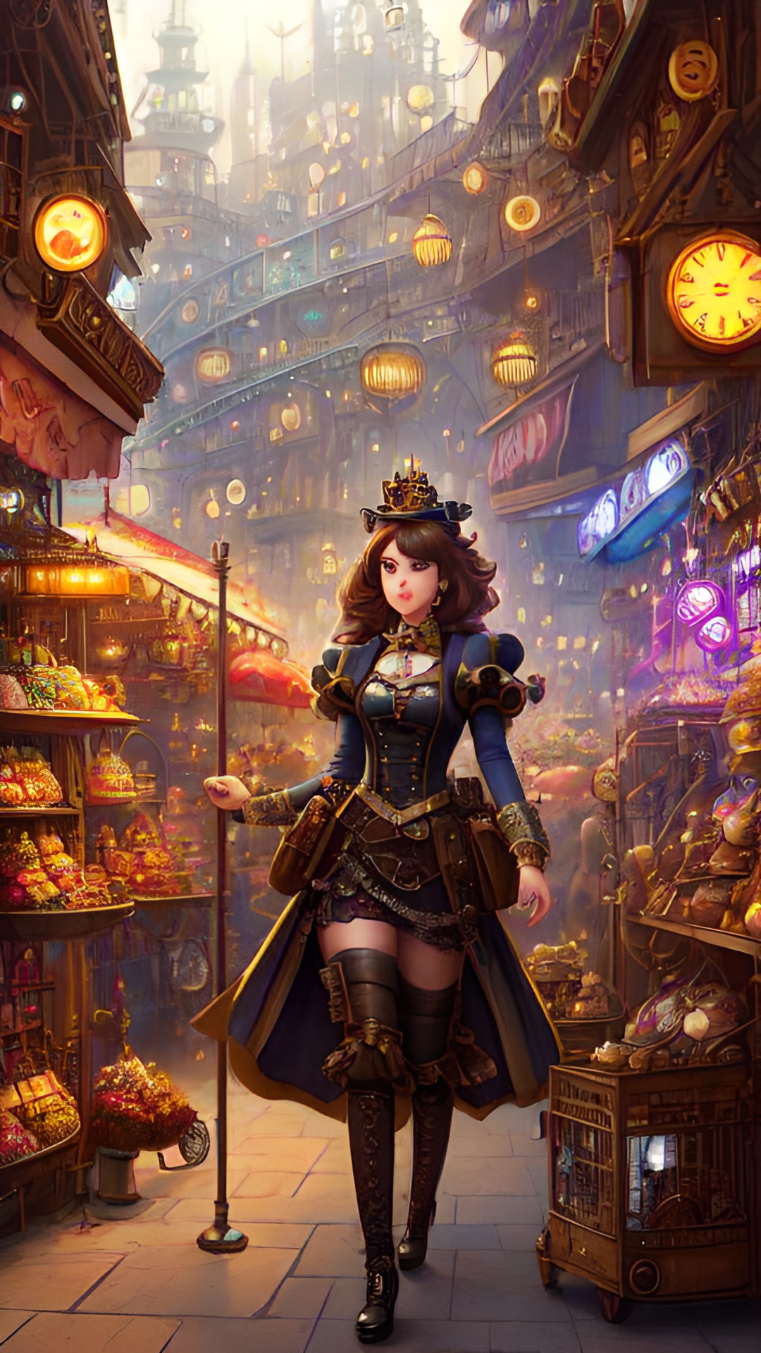 princess navigating a crowded marketplace preview