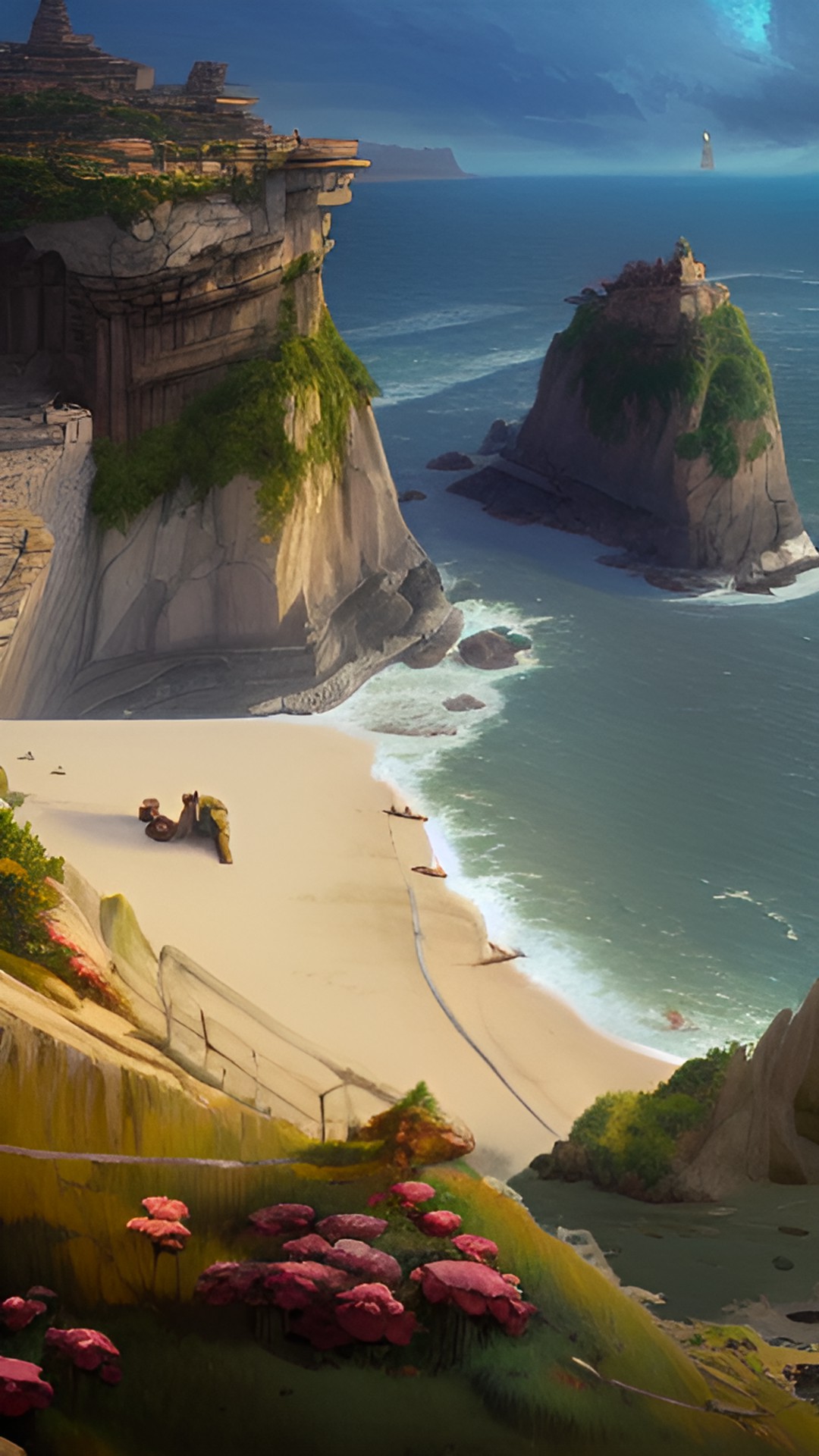 cliffside beach view preview