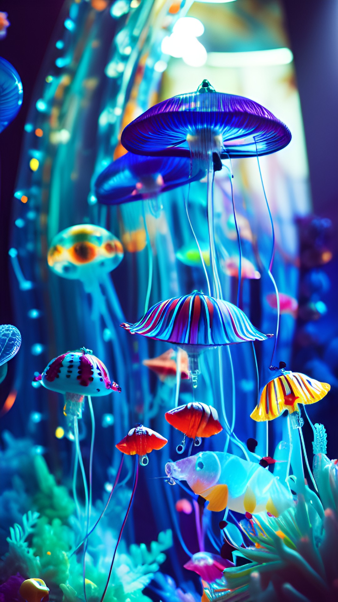 colourful jellyfishes preview