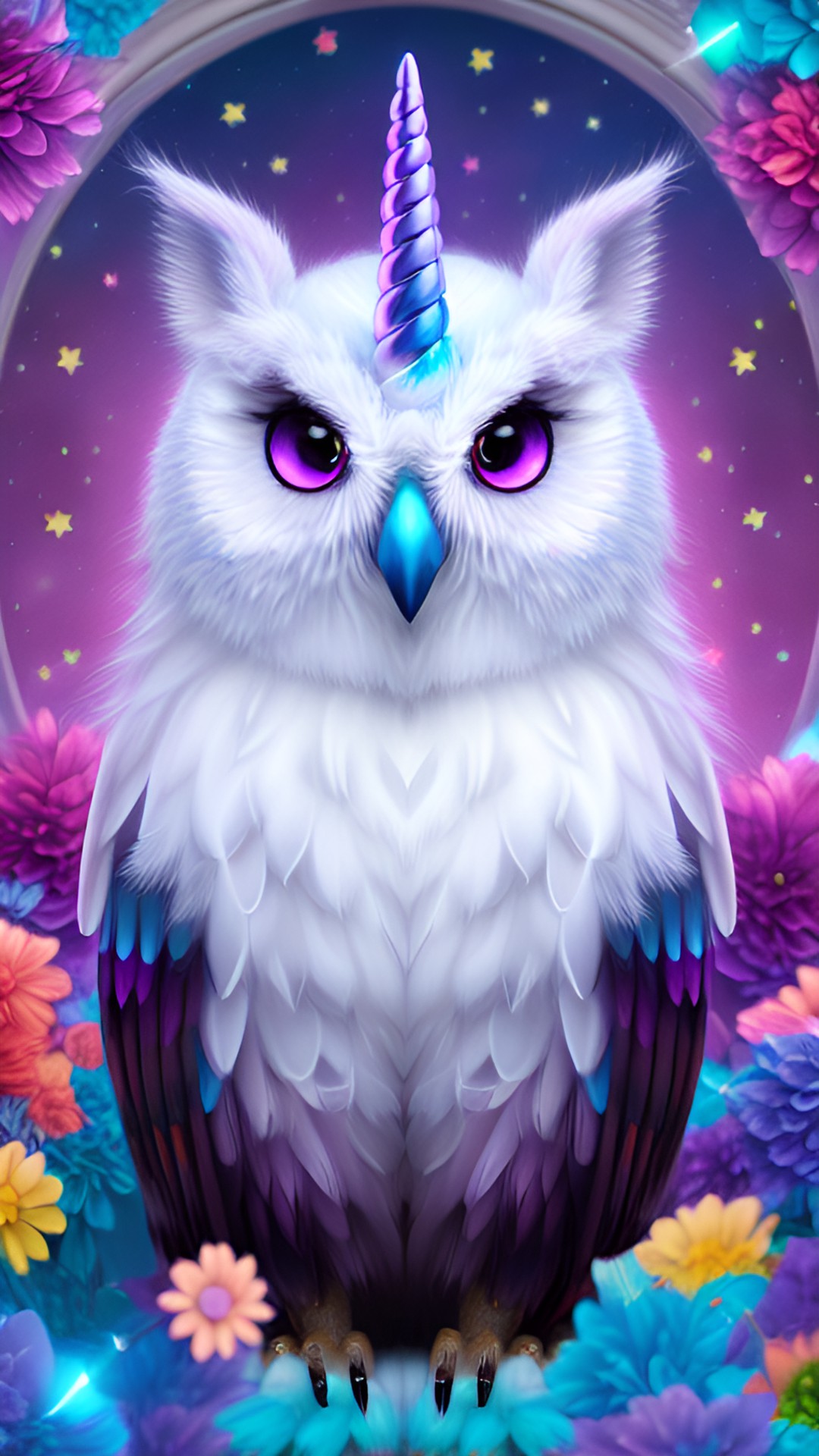 unicorn owl fluffy preview