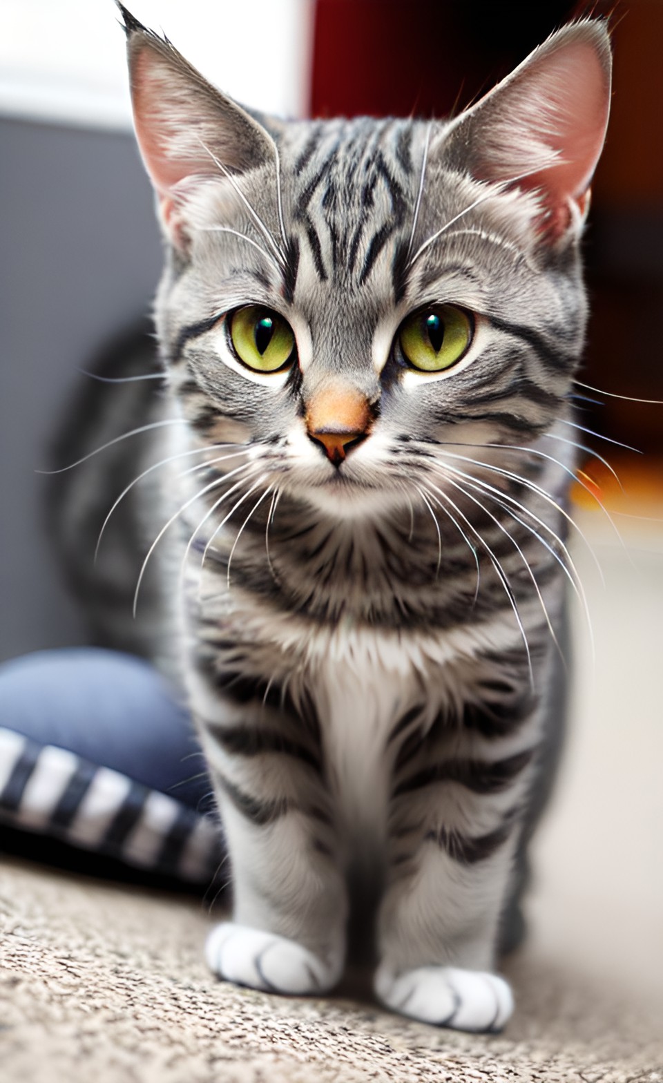 a cute gray tabby cat meowing preview