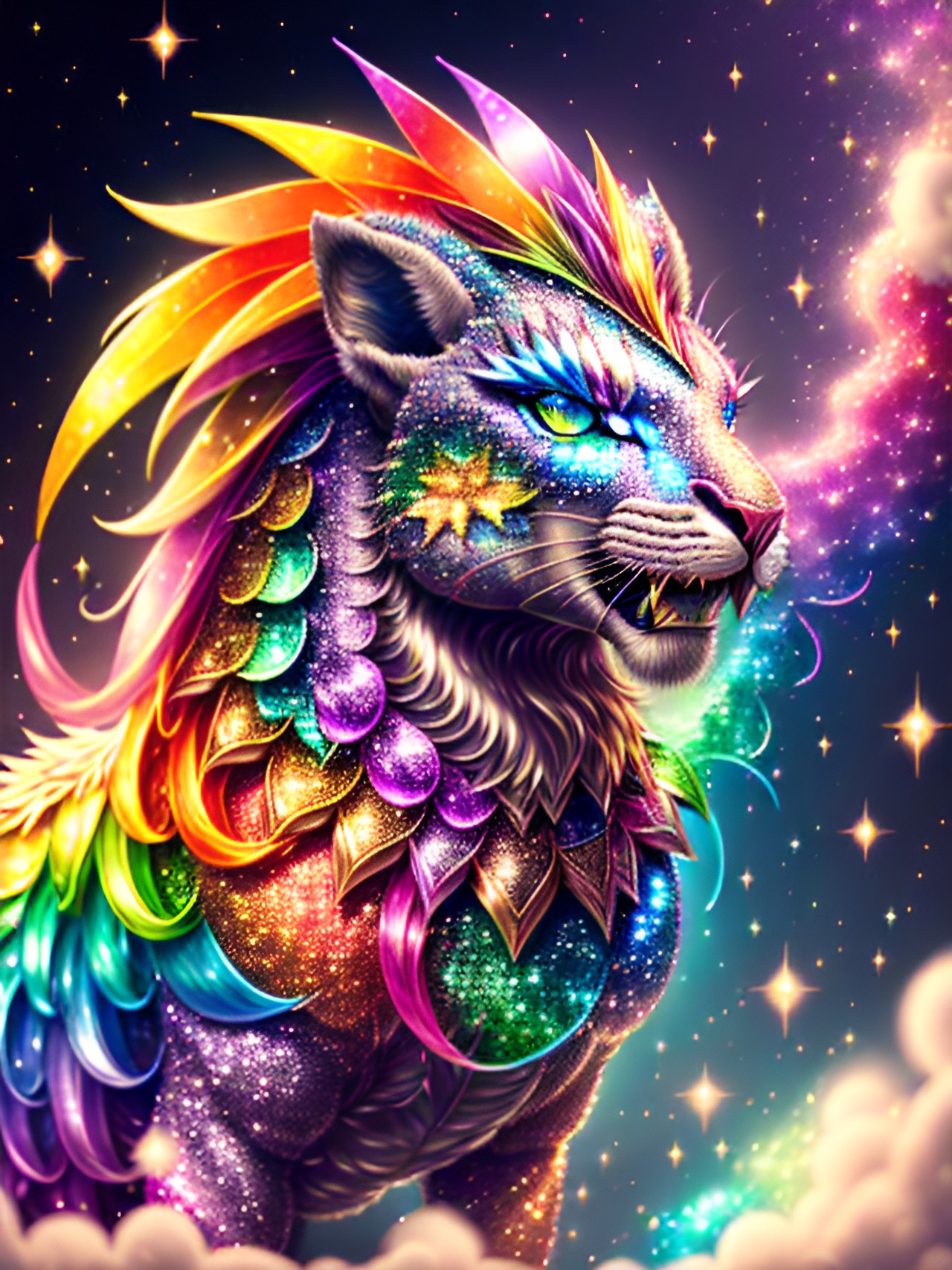 glittering rainbow chimera preview