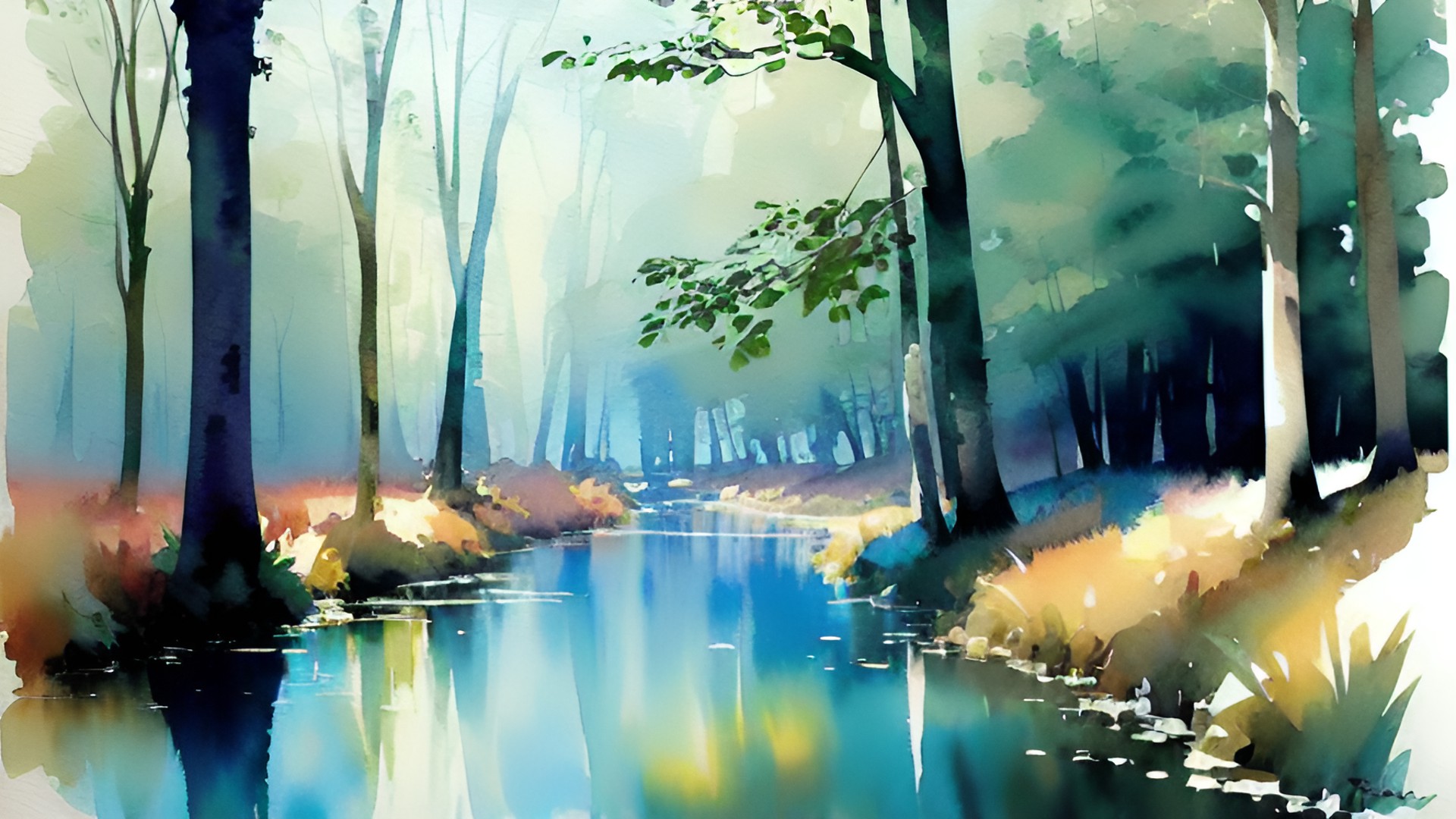 Watercolor Forest 1 - watercolor forest preview