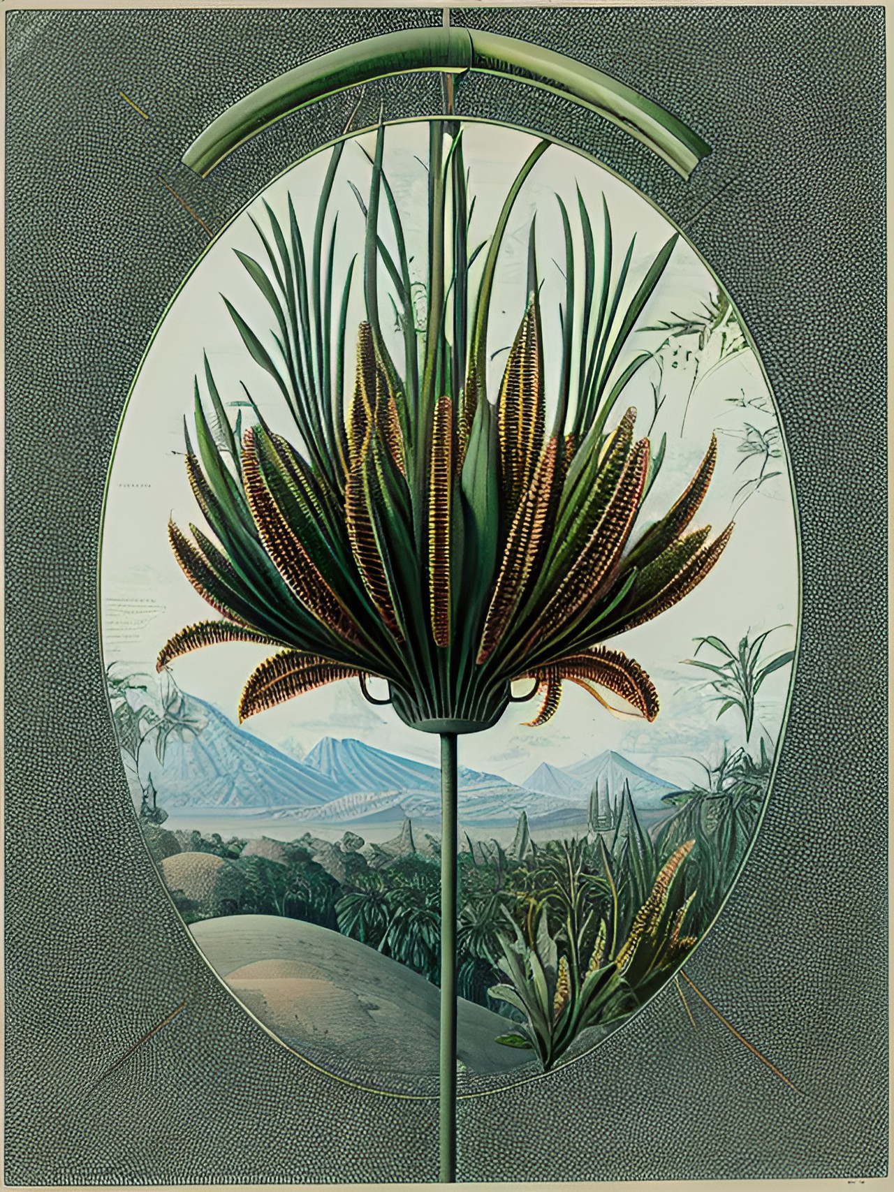 a vintage botanical illustration from a strange bizarre otherworldly surreal alien planet, in the style of georg dionysius ehret preview