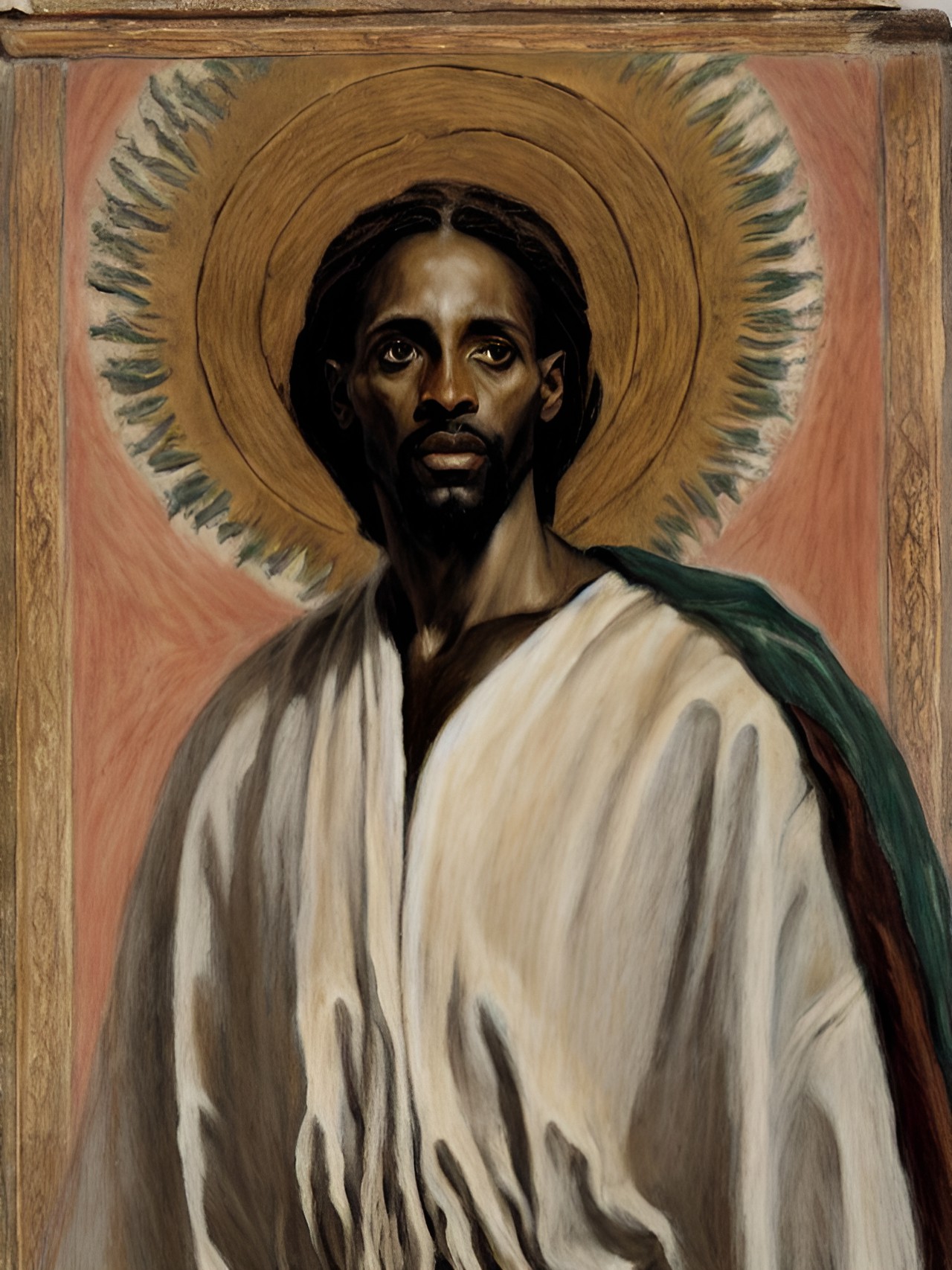 african jesus christ in the style of el greco and tissot $bling$ preview