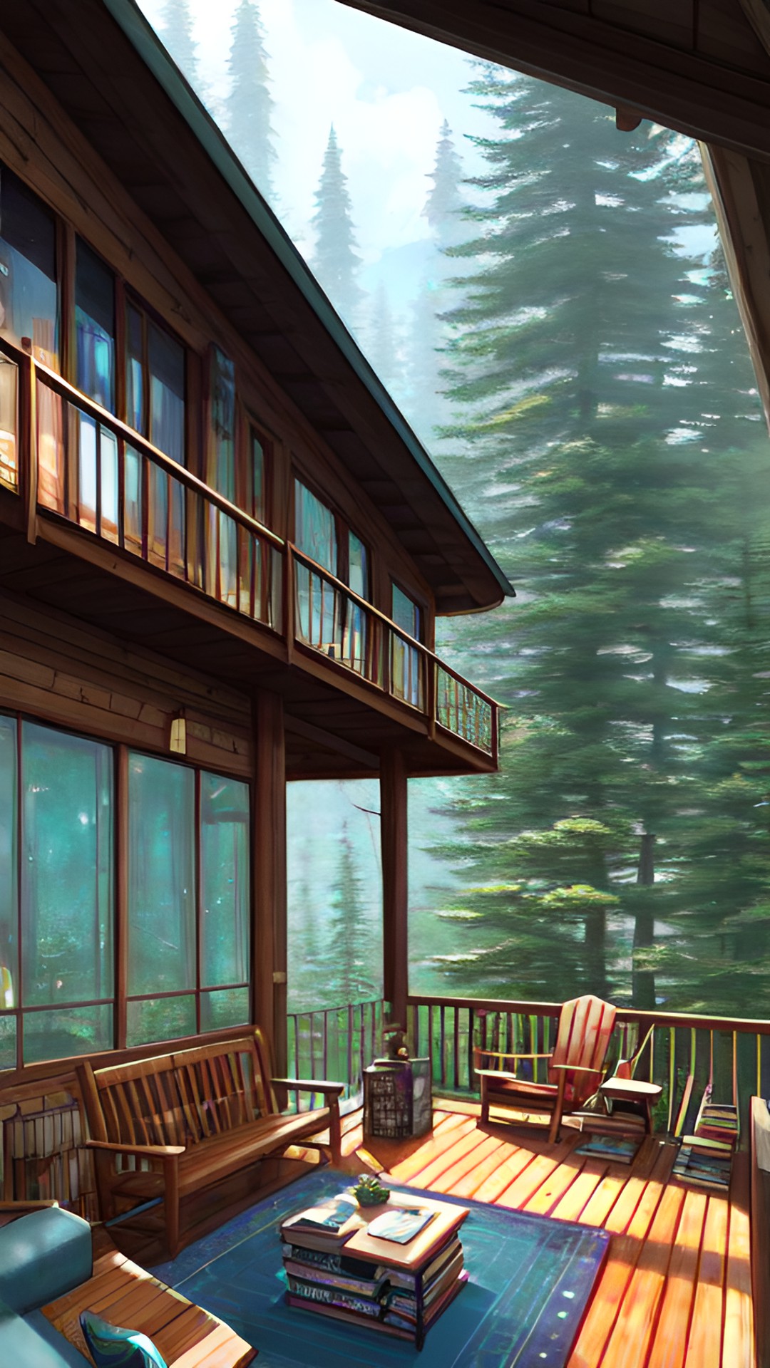 cabin 7 - cabin in the woods,with a lot of books books and an ashtray in the porch preview