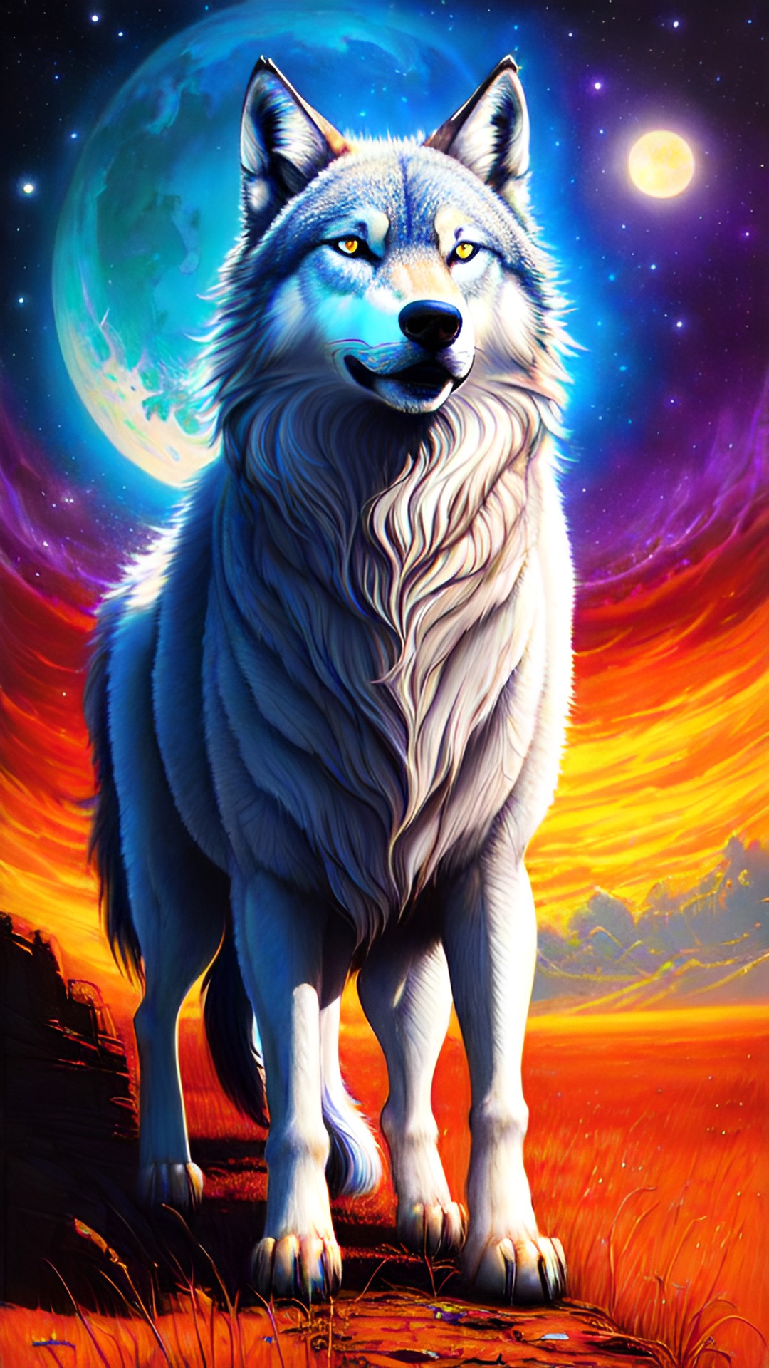 Wolf Moon - majestic wolf, lisa frank preview