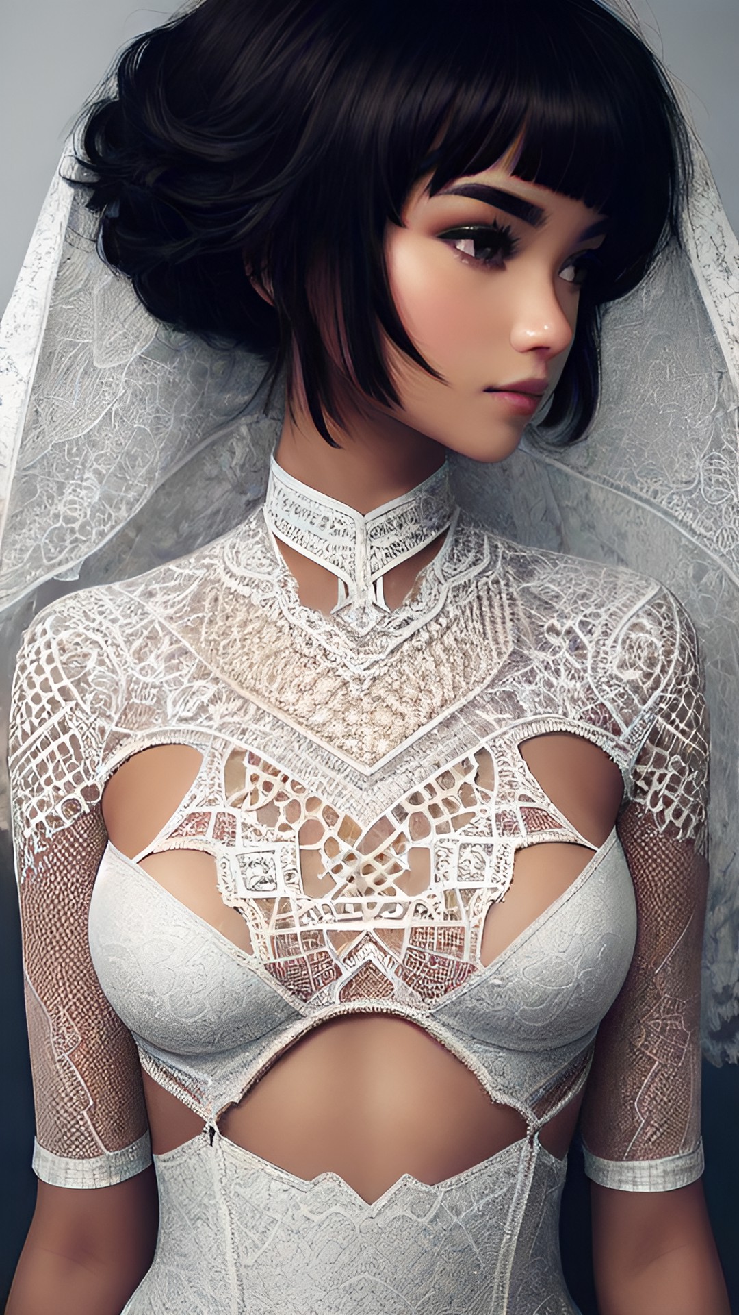 human, fighter, lace skin, futuristic, wonder preview