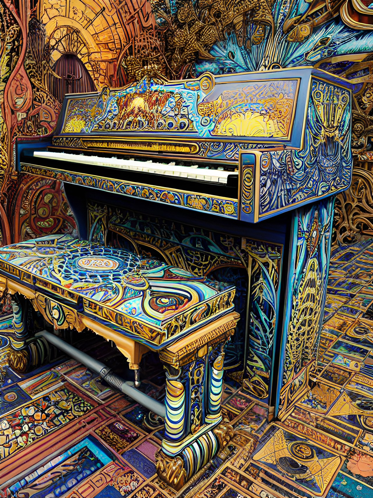 funky pianos, art by james jean and philippe druillet and justin gerard preview