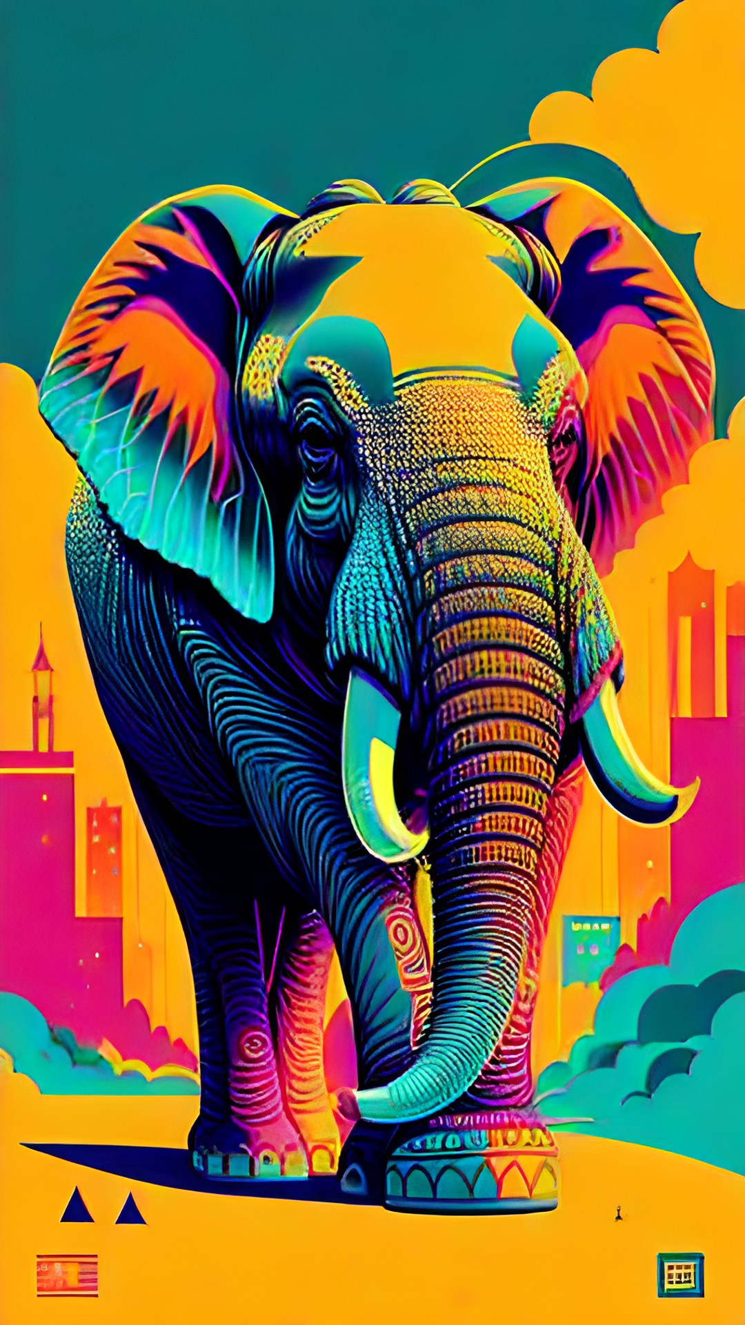 Neon Elephant - neon elephant, african elephant preview