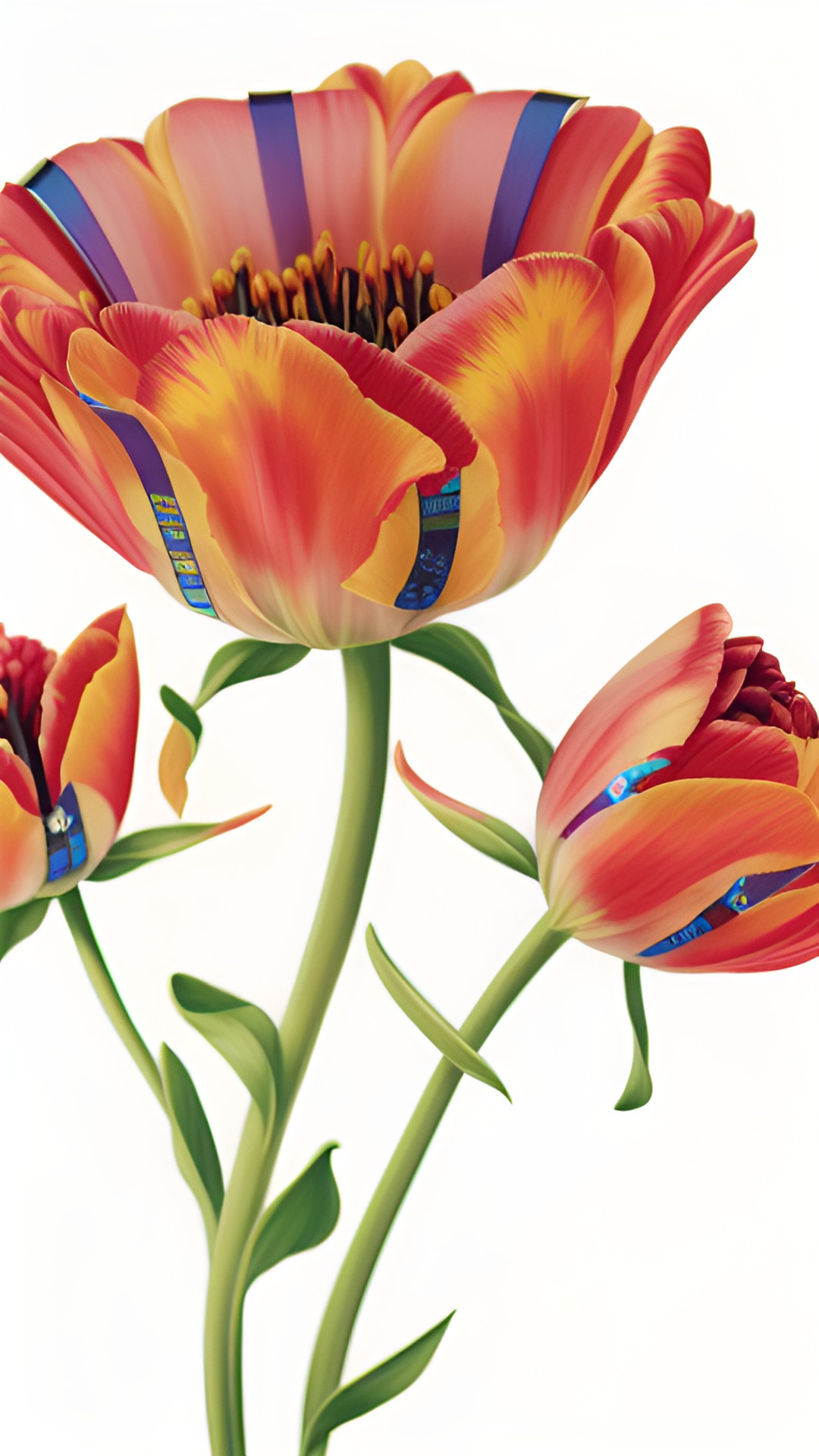 tulips with petals made out of pieces of film strips preview