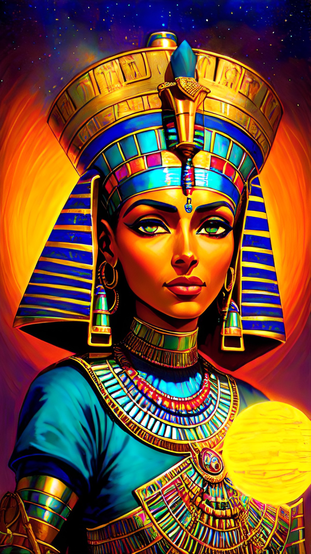 Nefertiti - queen of ancient egypt, nefertiti, everlasting life, colorful, glowing preview