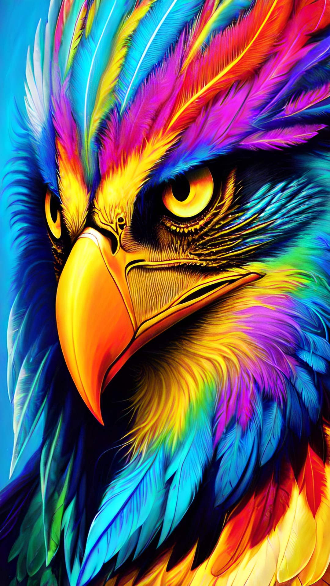 Eagle Eye - teachings of the eagle feather, connection, planning, respect, colorful, lisa frank preview