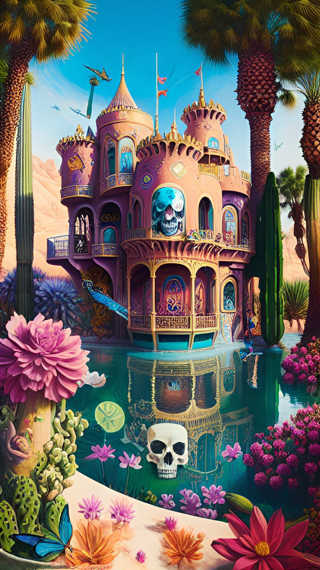 pirate castle in a desert oasis preview