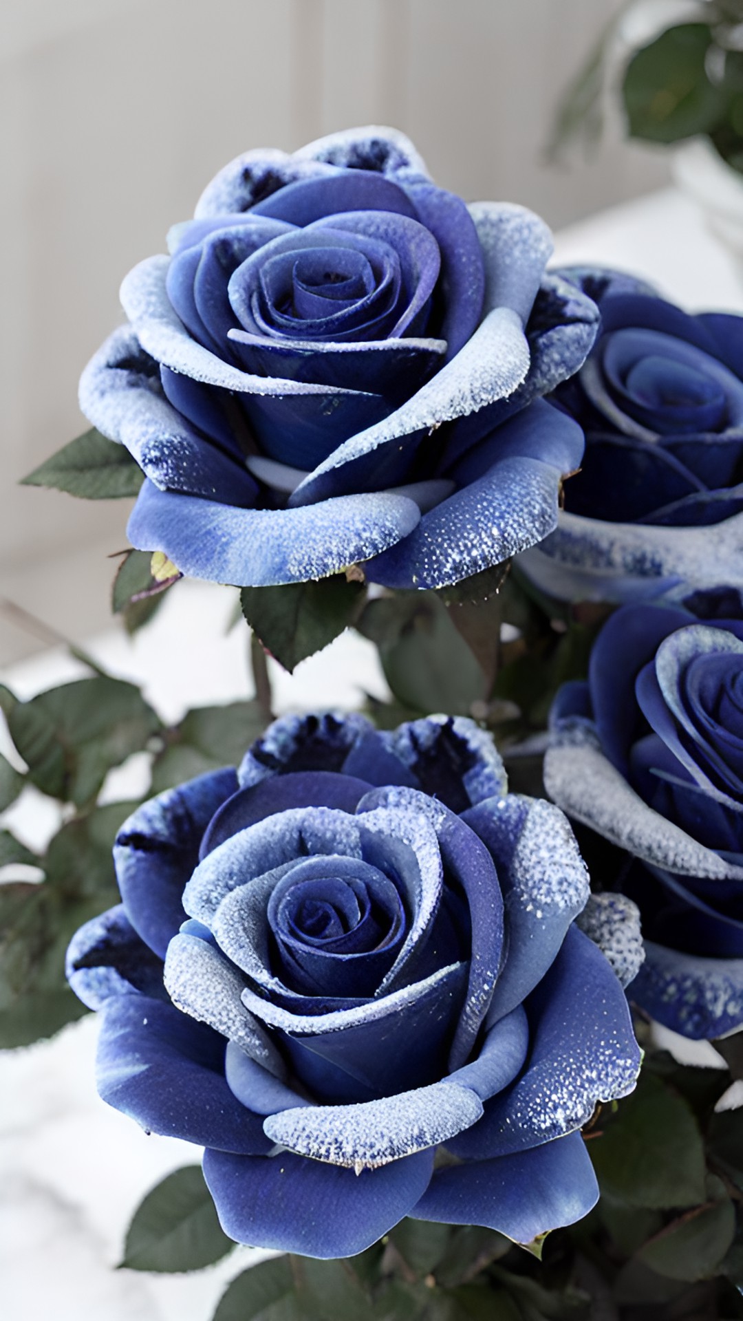 dark blue velvet frozen roses preview