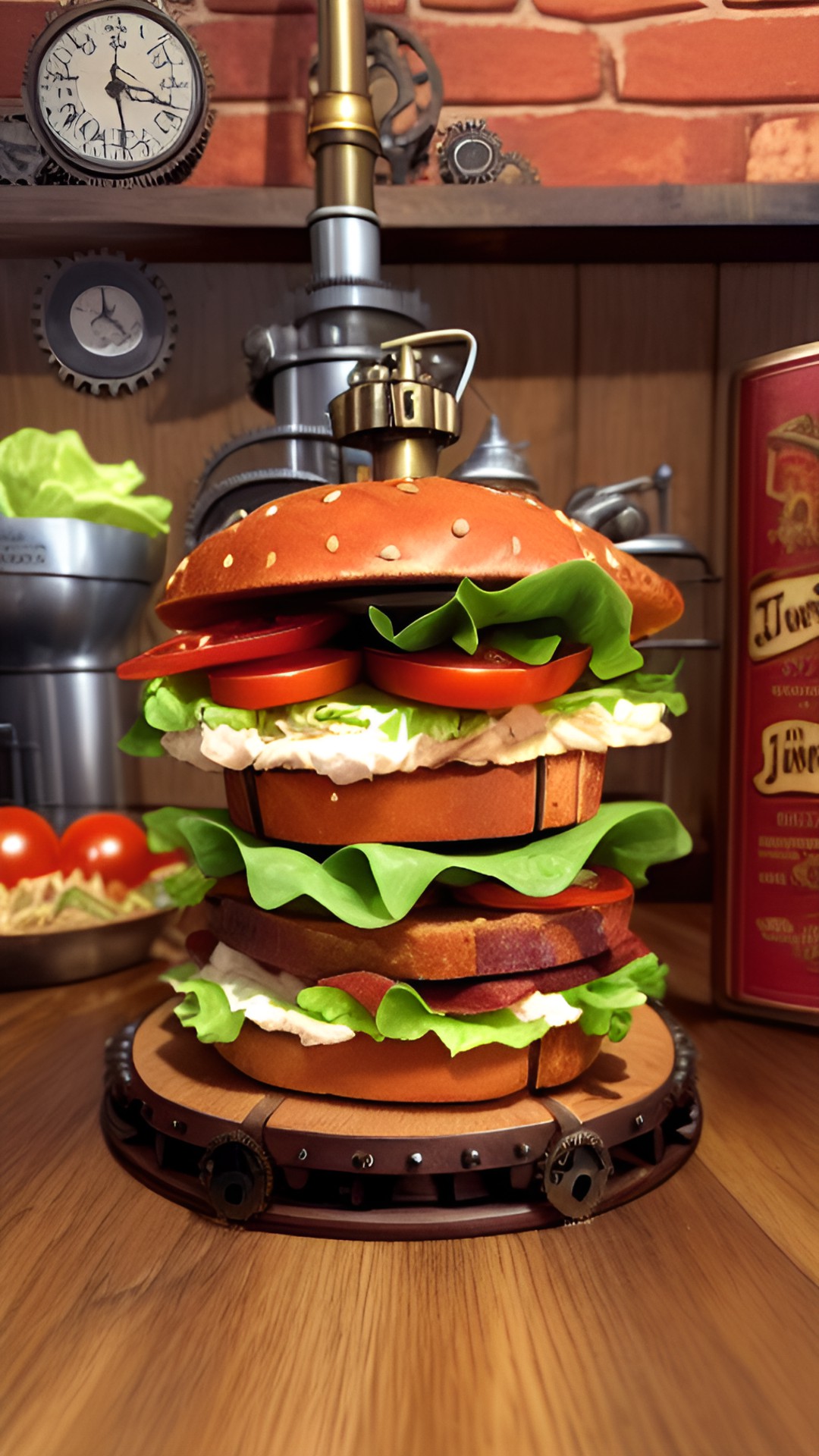 bacon lettuce and tomato sandwich rye bread on an antique natural wood table. preview