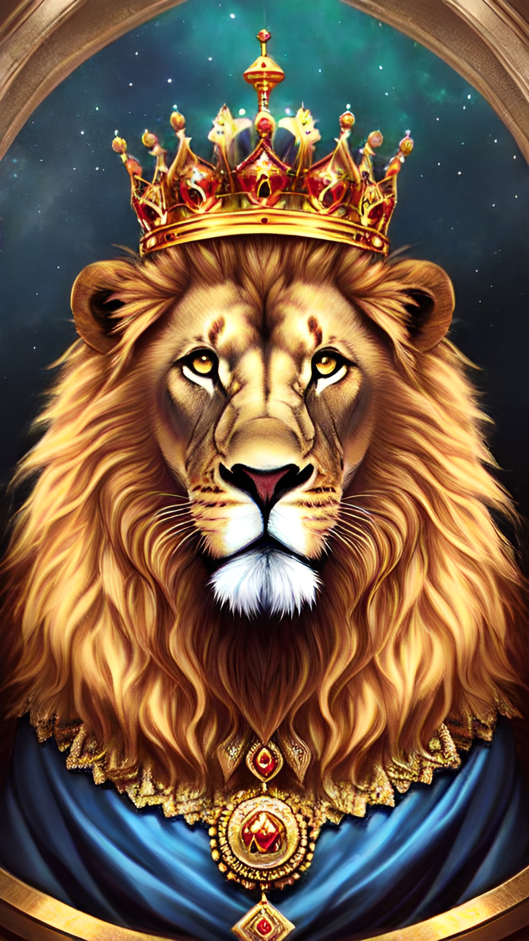 lion with a crown on his head fantasy art preview