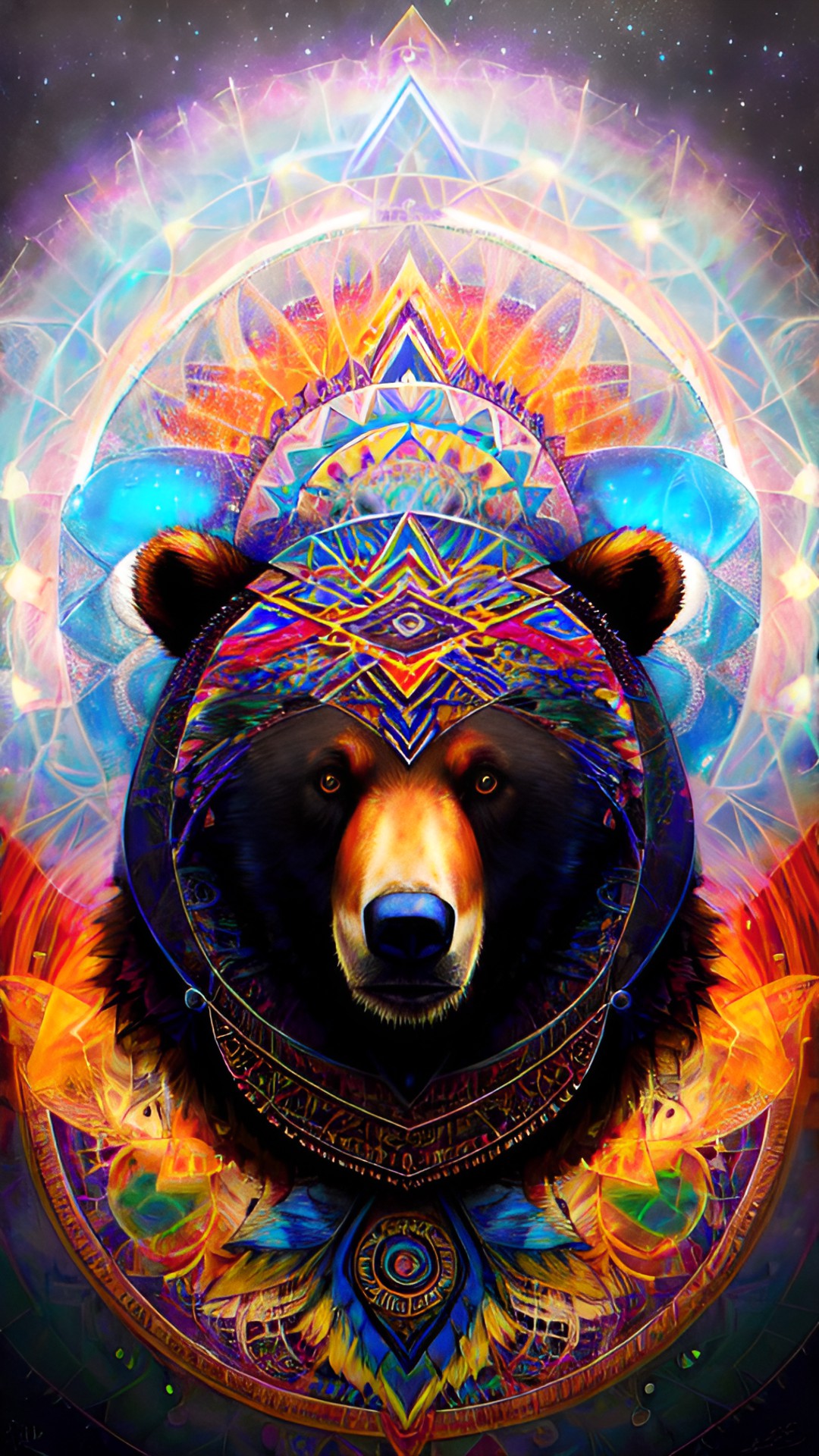 I’ll b ur Hucklebear - a bear shaman, geometric, colorful preview