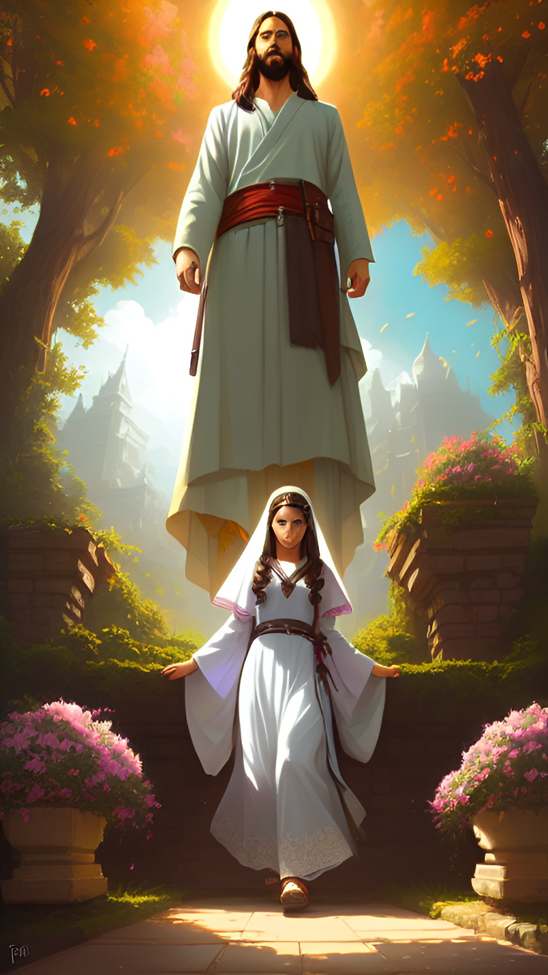 jesus and his bride, highly details, fantasy art preview