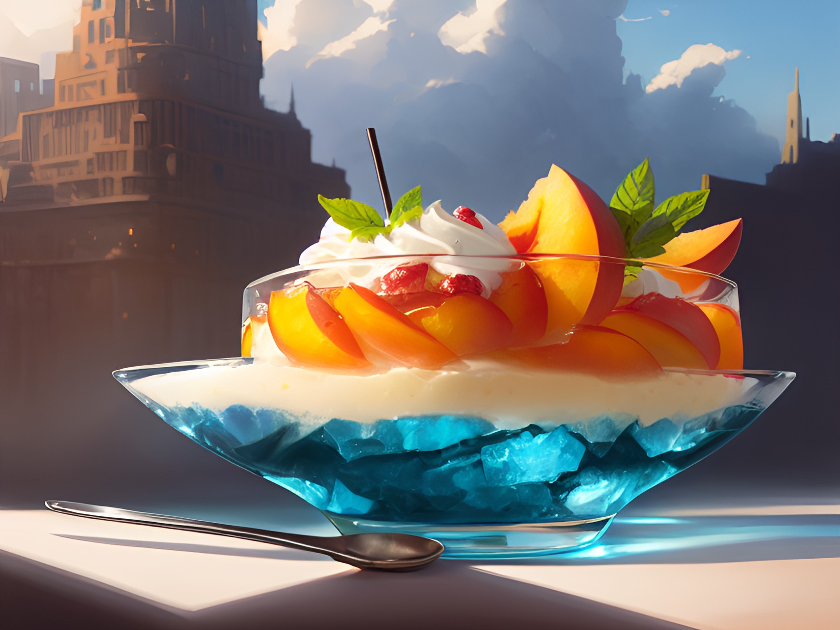 Peachy Day - scorched icy peach parfait preview