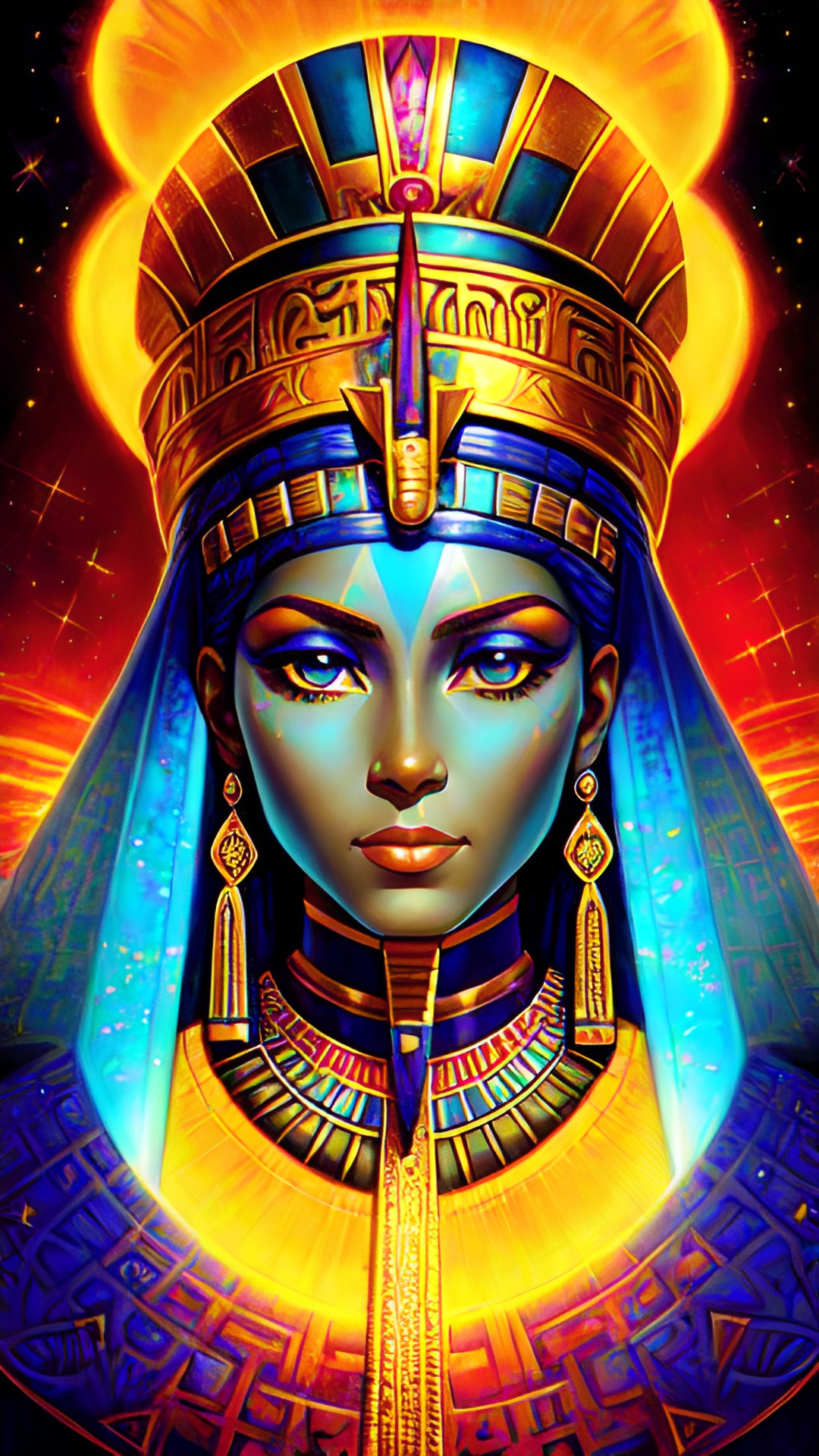 Everlasting - hatshepsut, queen pharaoh of ancient egypt. lapis lazuli, amber, gold. lisa frank preview