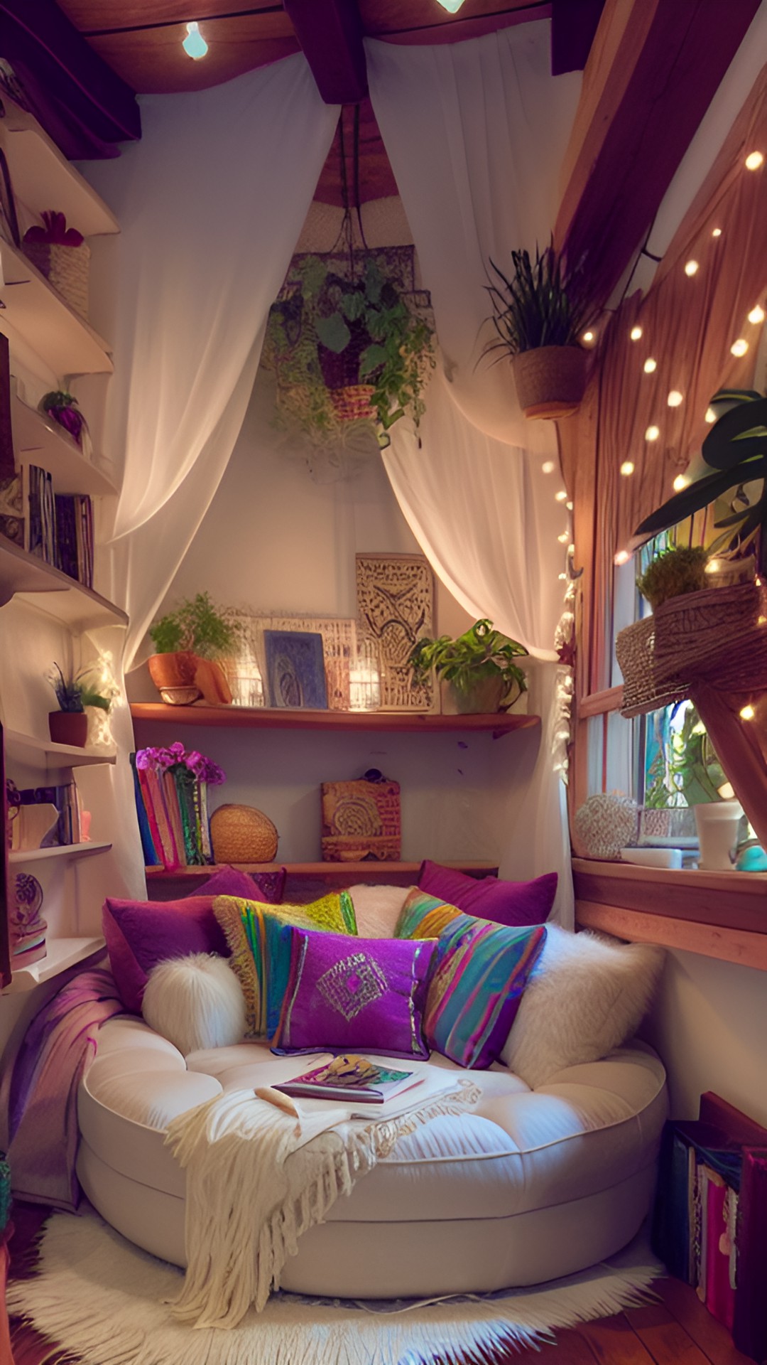 cozy boho reading nook preview